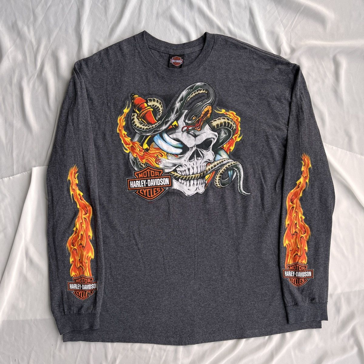 Harley Davidson Harley Davidson Flame Long Sleeve 2009 Size US XXL / EU 58 / 5 - 2 Thumbnail