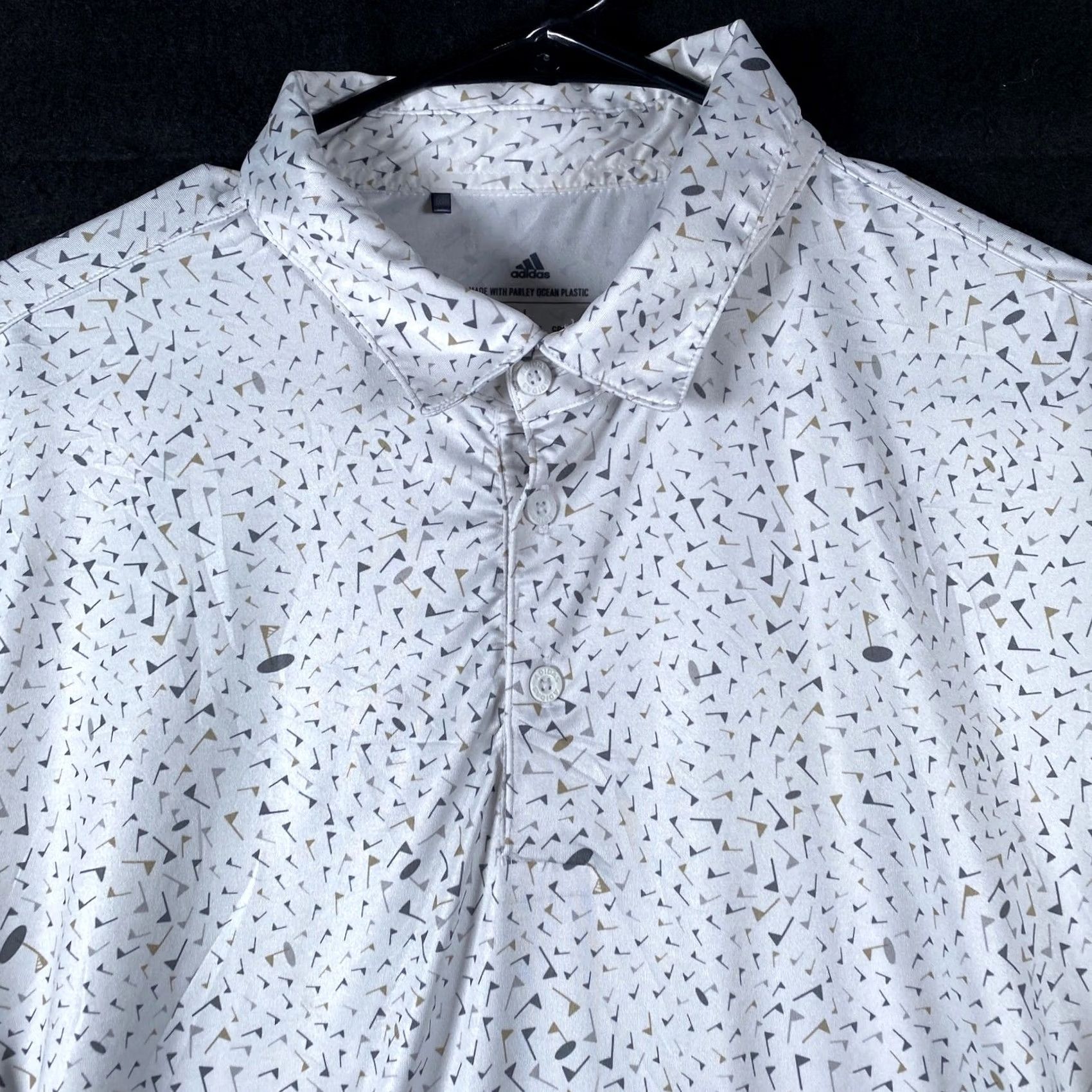 Adidas Adidas Mens Shirt White Multi Golf Flag Polo Short Sleeve Casual Stretch Large Size US L / EU 52-54 / 3 - 2 Thumbnail