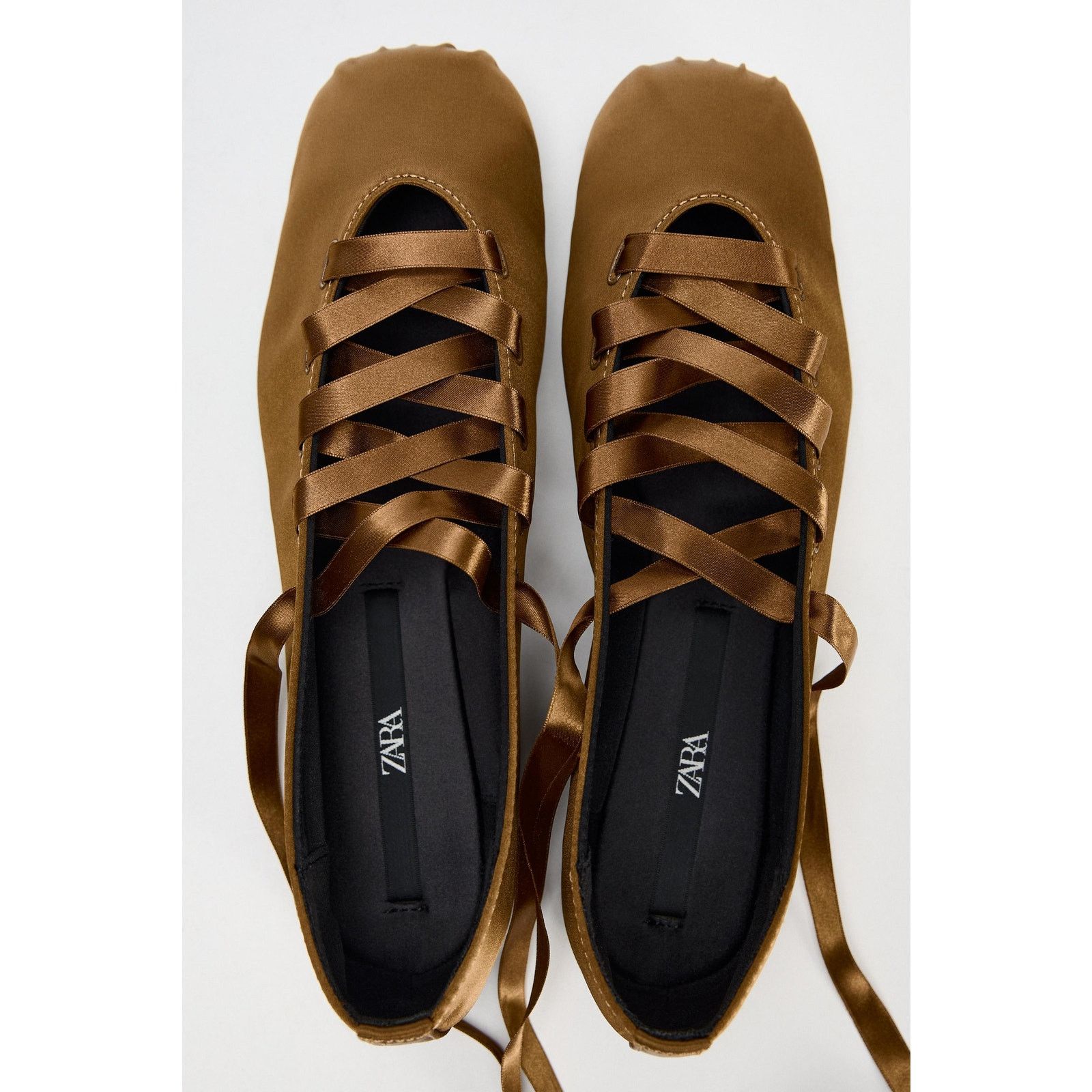 Zara ZARA Lace Up Ballet Flats NWT Size US 7.5 / IT 37.5 - 19 Thumbnail