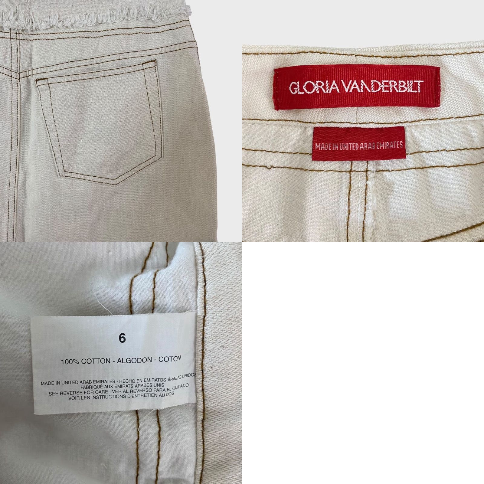 Gloria Vanderbilt Gloria Vanderbilt A-Line Denim Pencil Skirt Cream Womens Size 6 Boho Tapestry Midi Skirt Slit Pockets 100% Cotton Regular Rise #3 Mens? Size 28" / US 6 / IT 42 - 8 Thumbnail