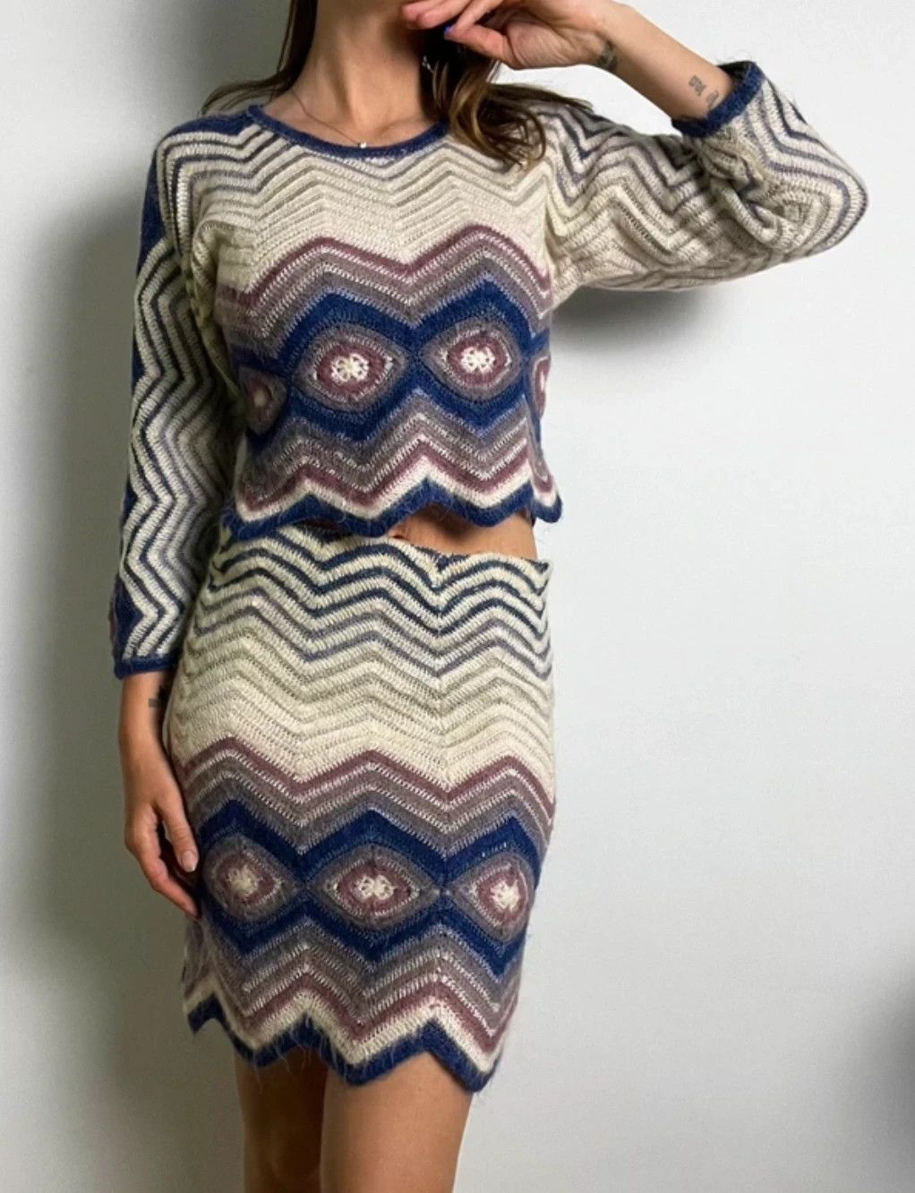 Vintage Vintage wool set skirt and top Size M / US 6-8 / IT 42-44 - 1 Thumbnail
