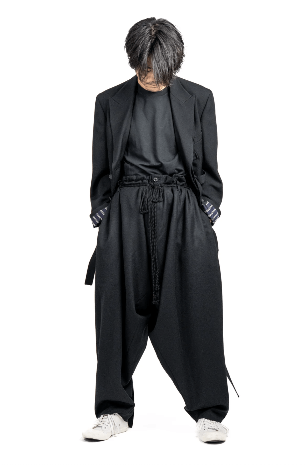 Yohji Yamamoto Pour Homme - LAYERED DRAPED PANTS