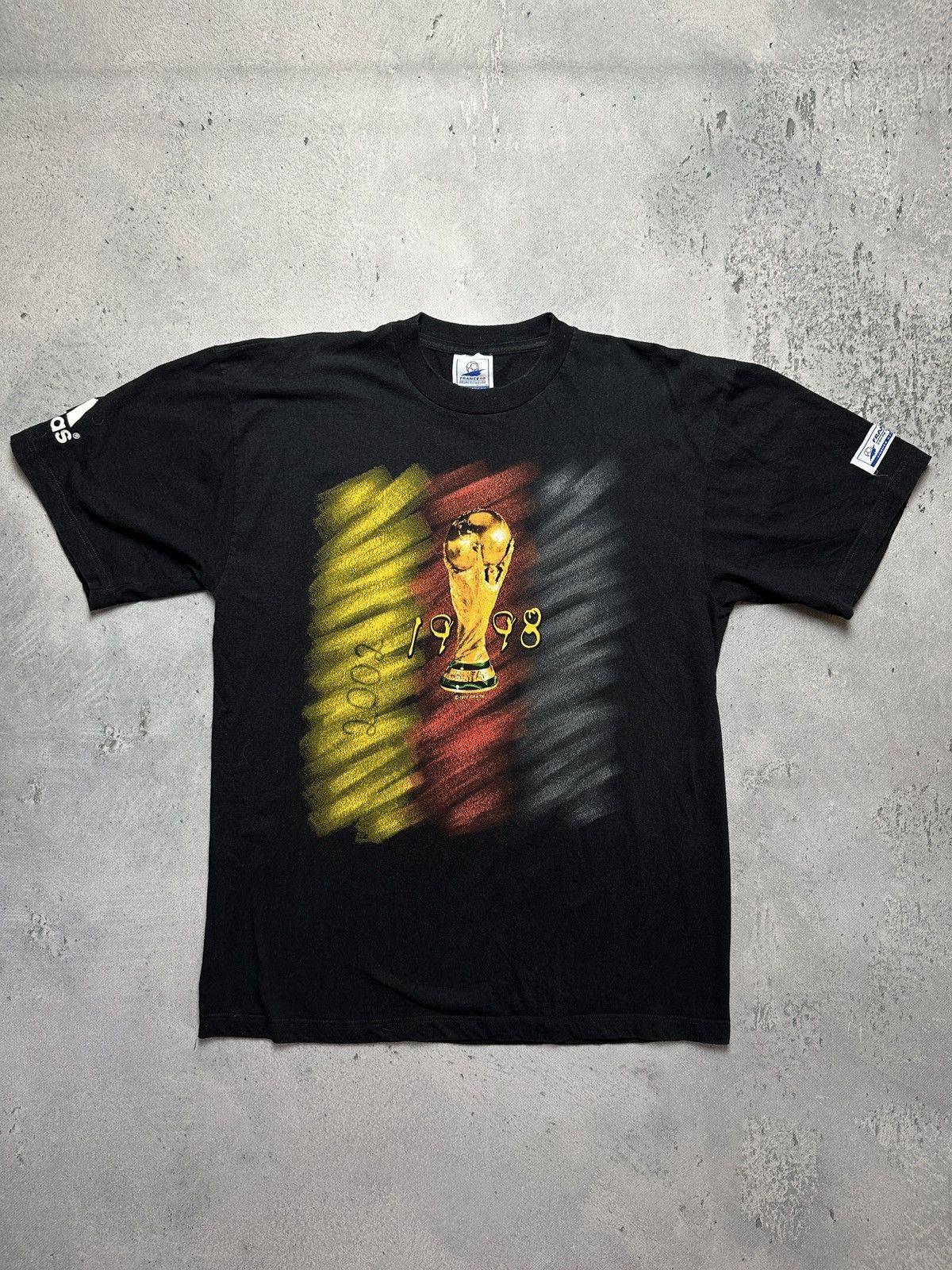 Adidas Adidas France Coupe Du Monde World Cup 1998 Vintage T-shirt Size US L / EU 52-54 / 3 - 7 Thumbnail
