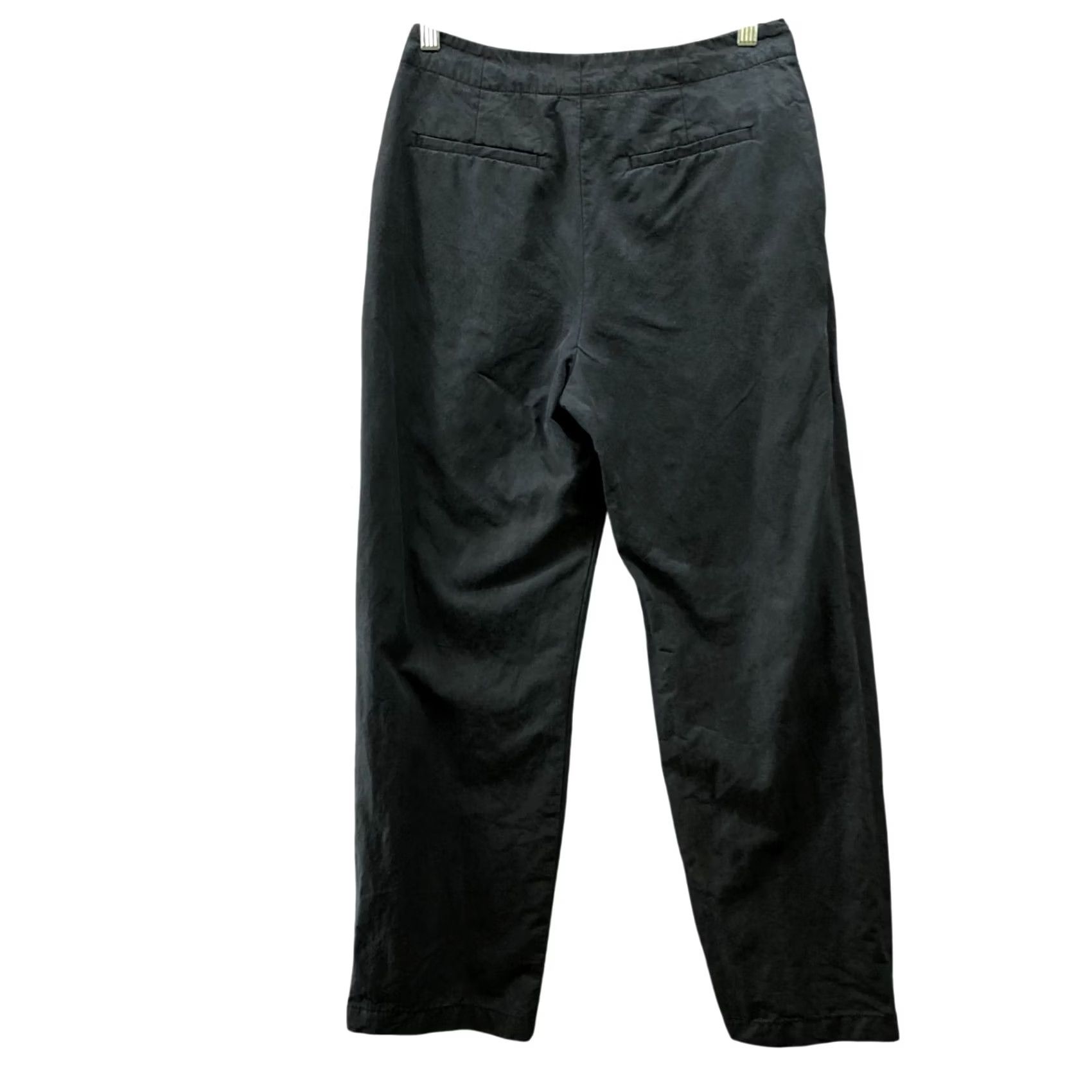 Gap Gap Wide-Leg Trousers Womens 4 Black Pleated Front High Rise Softsuit Lyocell Nylon Pants Size 27" / US 4 / IT 40 - 2 Thumbnail
