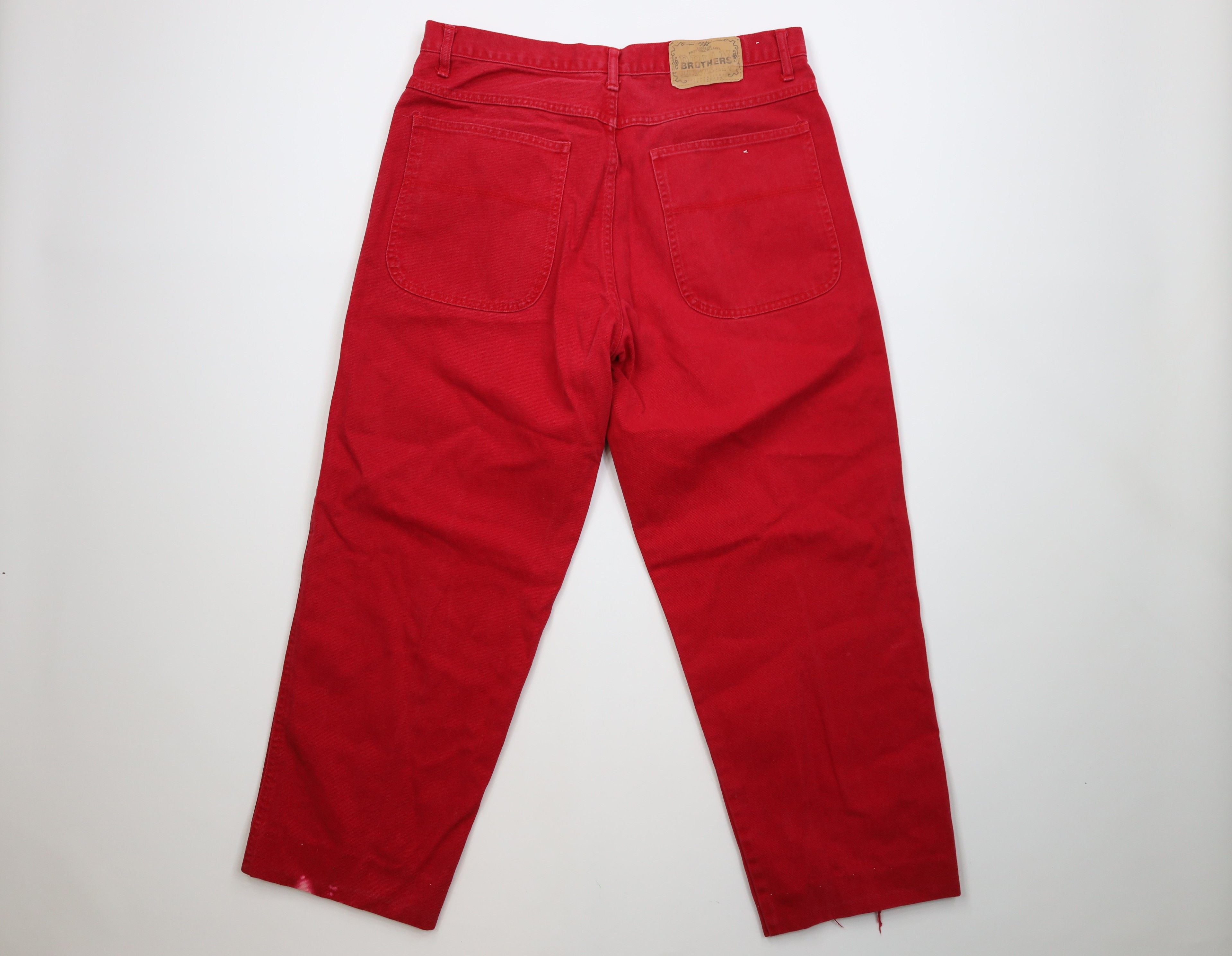 Vintage Vintage 90s Streetwear Baggy Wide Leg Skateboard Jeans Red Size US 36 / EU 52 - 11 Thumbnail
