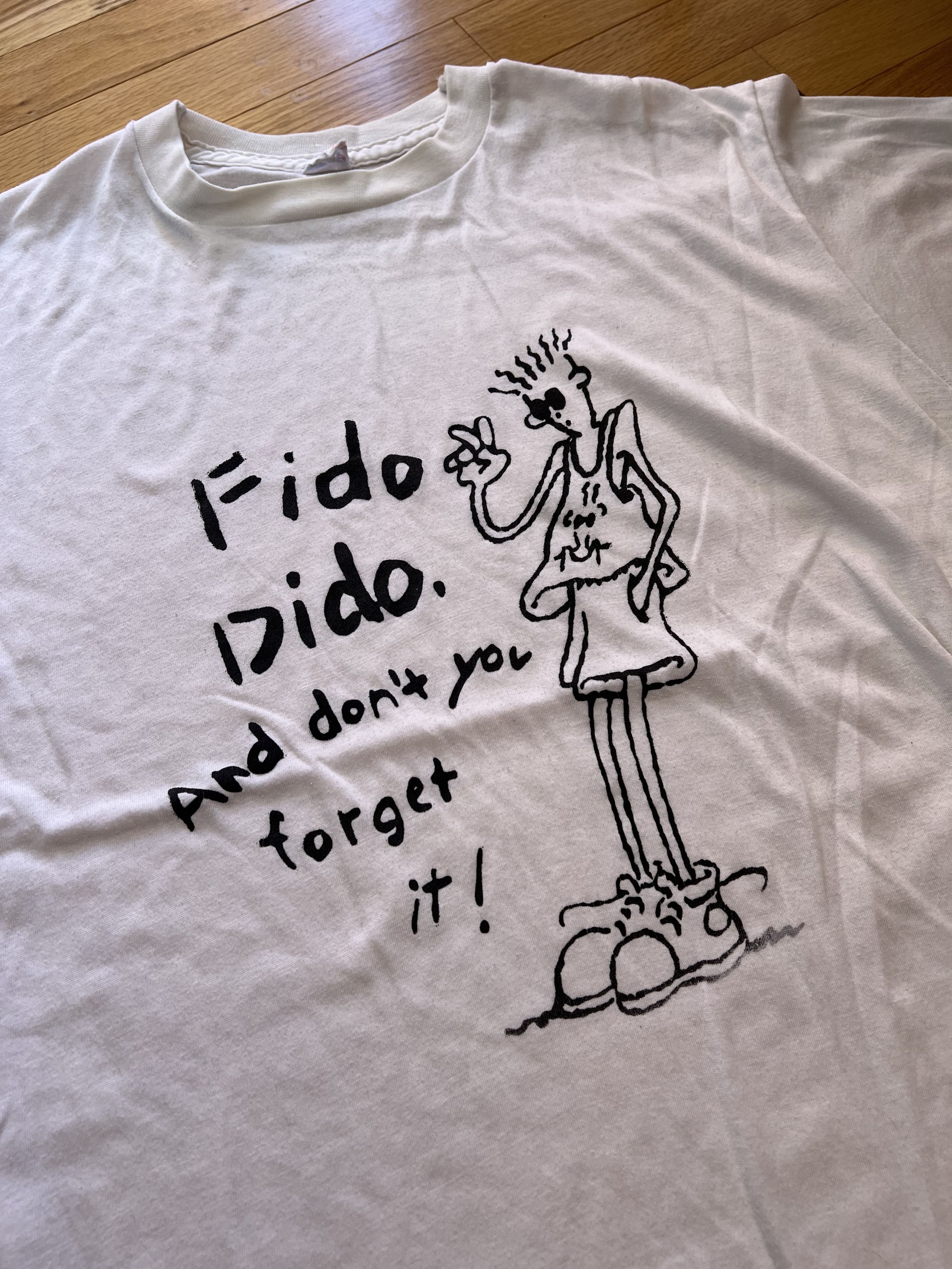 Vintage 1980s Fido Dido Single Stitch Tee Size US XL / EU 56 / 4 - 2 Thumbnail