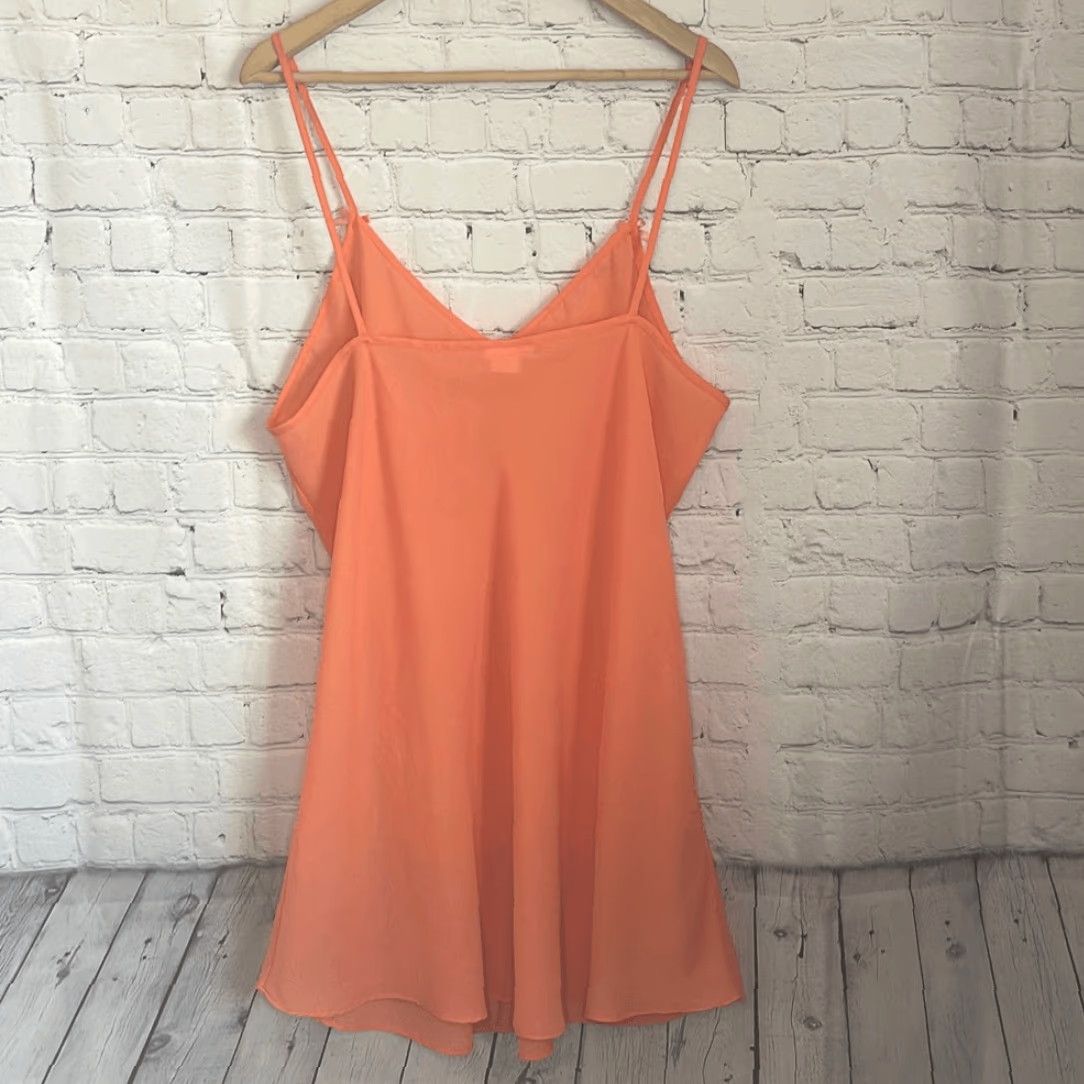 Vintage Ashley Stewart Women’s Orange Slip Dress Midi A-Line XL Orange Women Mens? Size XL / US 12-14 / IT 48-50 - 3 Thumbnail
