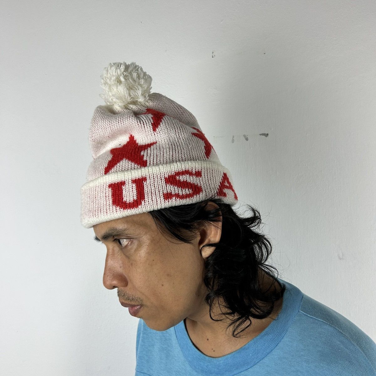 Japanese Brand × Vintage 1990s USA Star Beanie Size ONE SIZE - 1 Thumbnail