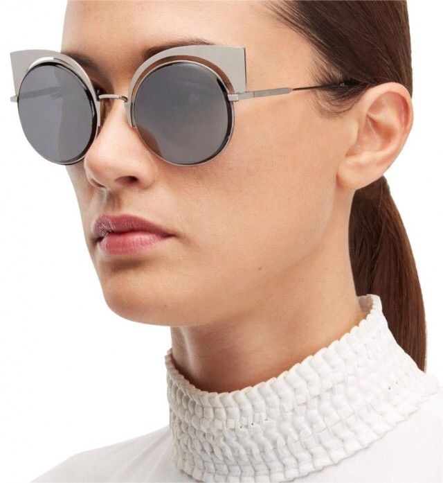 Fendi Fendi FF0177/S Cat Eye Gray Metal Frame sunglasses eyewear Size ONE SIZE - 2 Thumbnail