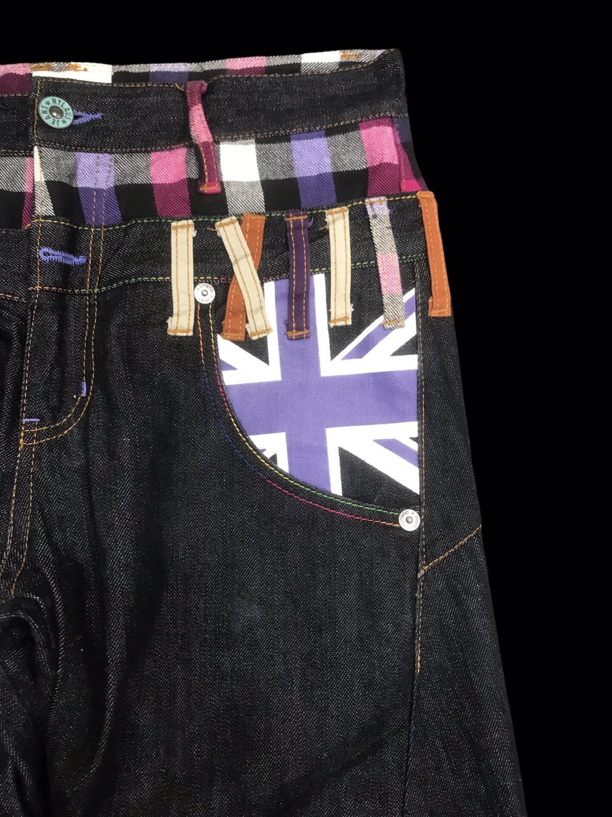 Japanese Brand × Seditionaries 💥DOUBLE WAIST💥RARE NYLAUS ZIPPER DOUBLE WAIST DENIM F430 Size US 32 / EU 48 - 4 Thumbnail