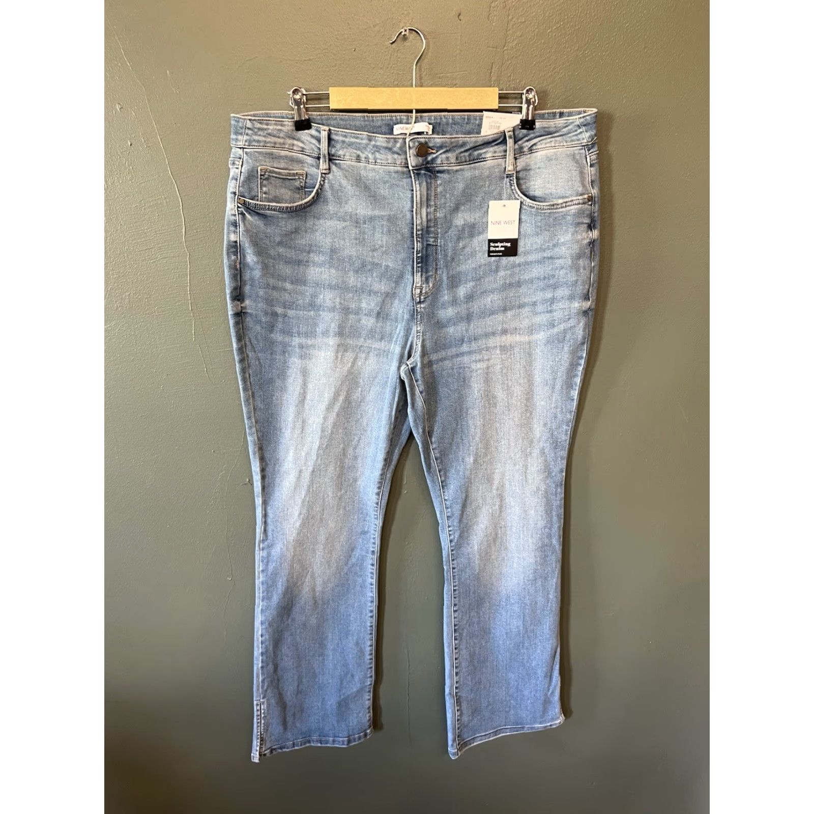 Nine West Nine West Womens Blue Denim Bootcut Pants Size 20W NWT Size 42" / US 20 - 2 Thumbnail