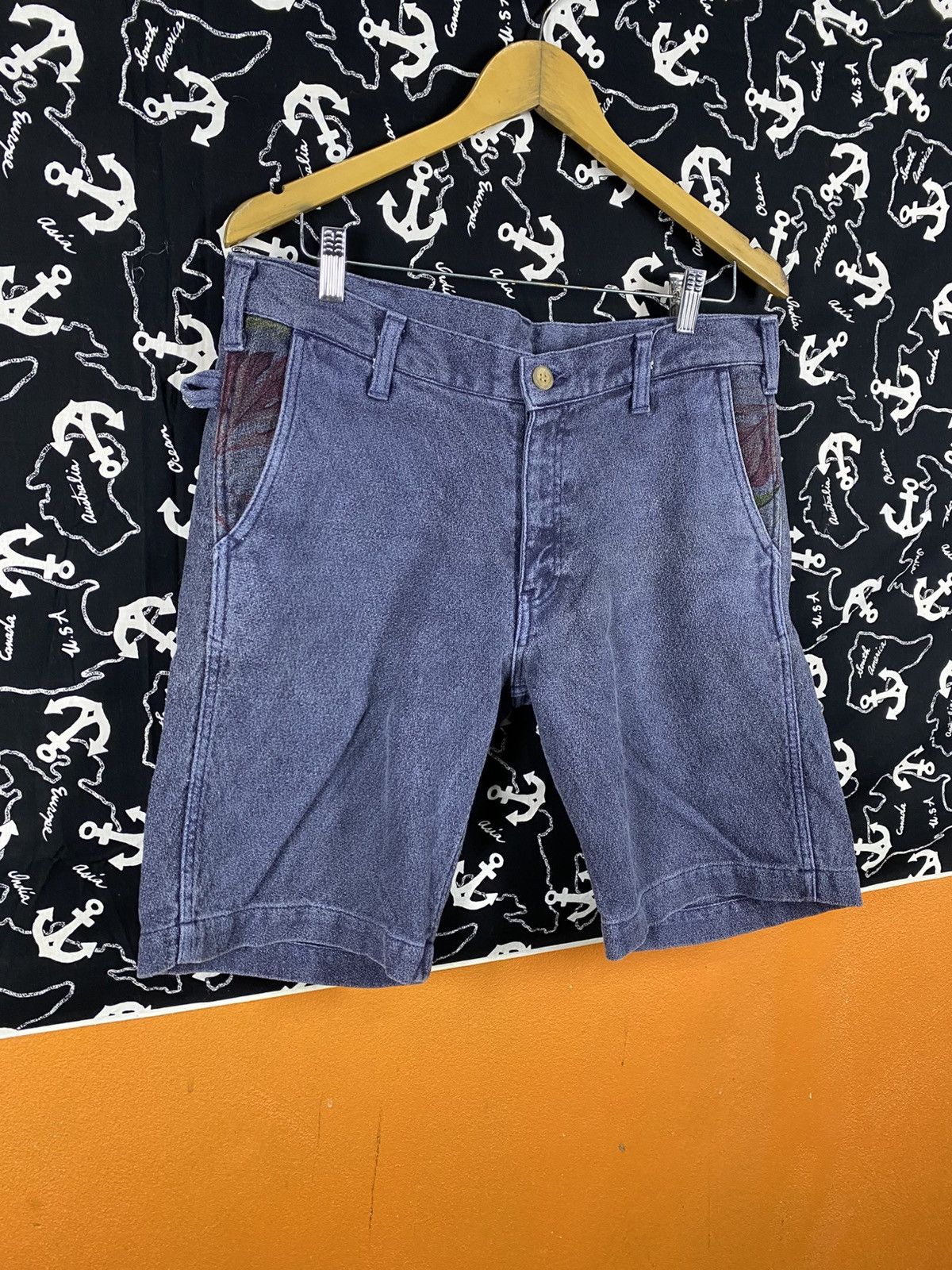 Japanese Brand Vintage Japanese Believer Blue Cotton Shorts Talon Zip Japan Size US 33 - 5 Thumbnail