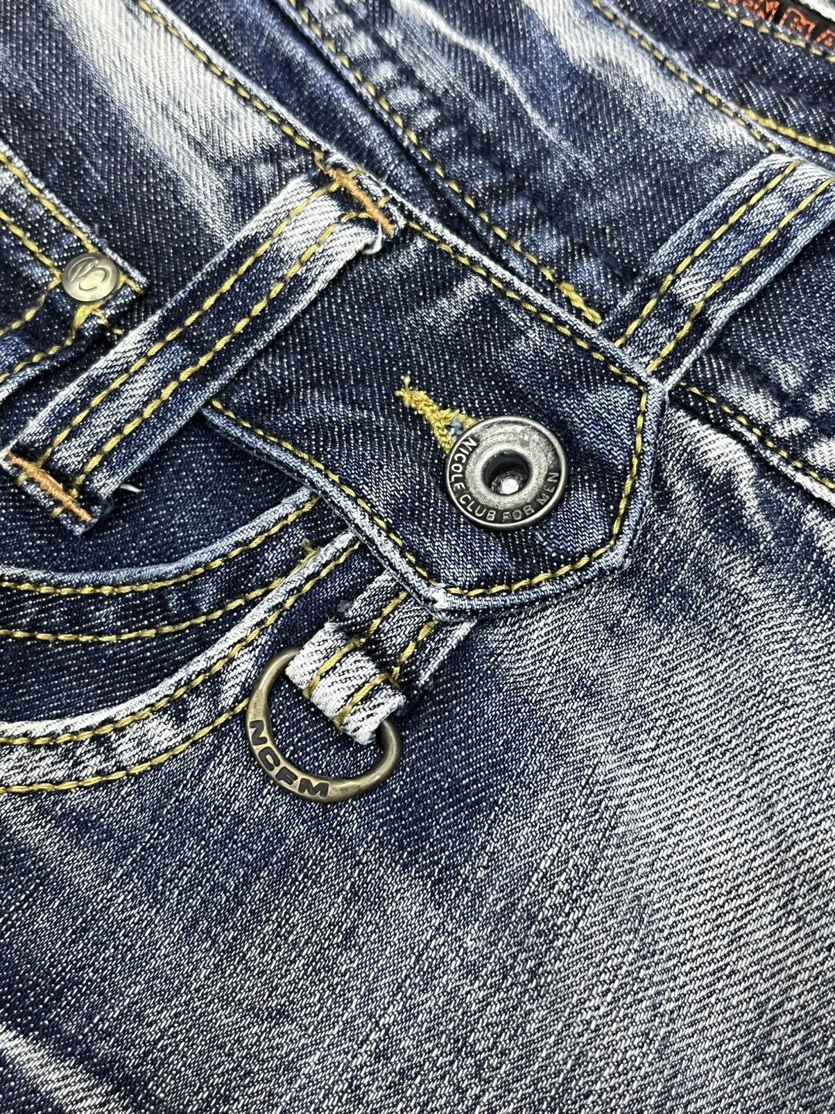 Nicole Club 🔥Vtg Nicole Club For Men Archival Double Waist Flare Denim Size US 31 - 10 Thumbnail