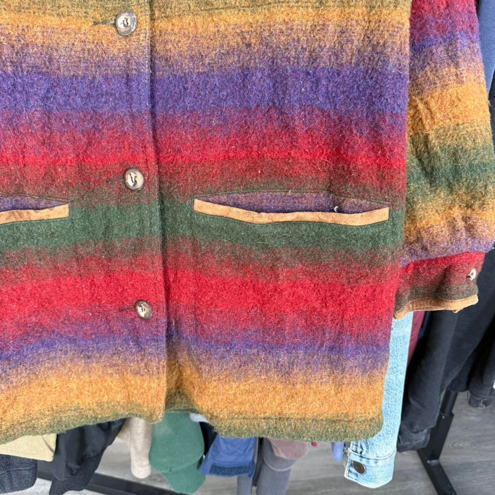 Eddie Bauer Vintage 80s Eddie Bauer Wool Jacket With Western Pattern Size S / US 4 / IT 40 - 5 Thumbnail