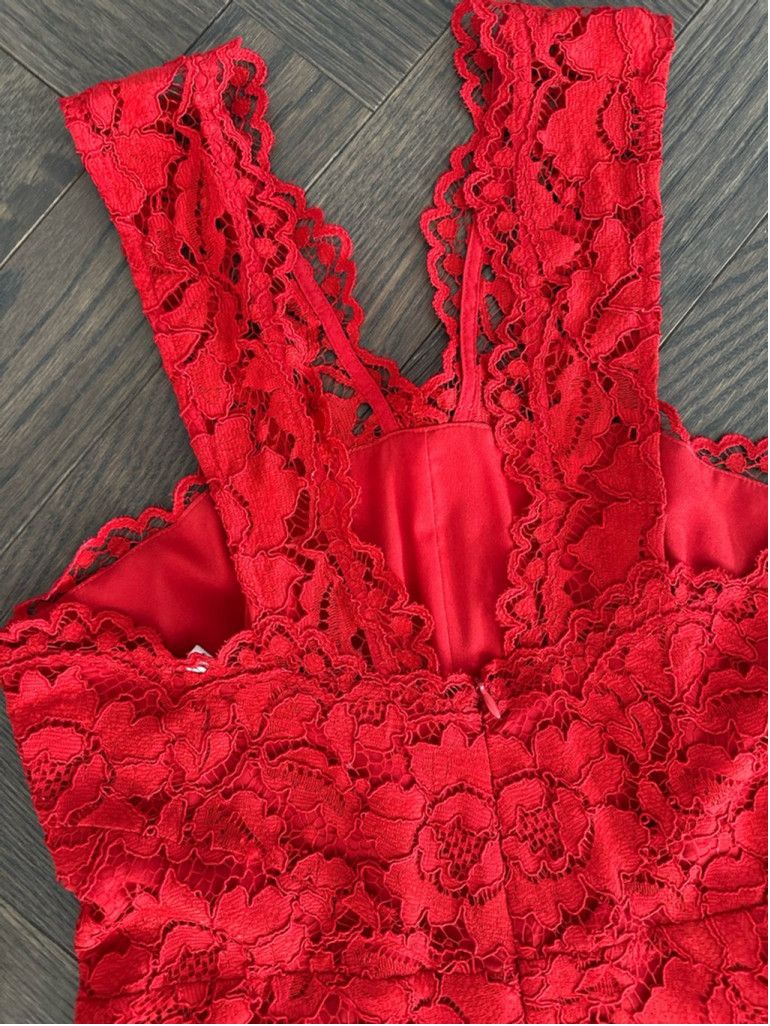 Sandro Women's Sandro Red Lace Dress Size 3 Size L / US 10 / IT 46 - 6 Thumbnail
