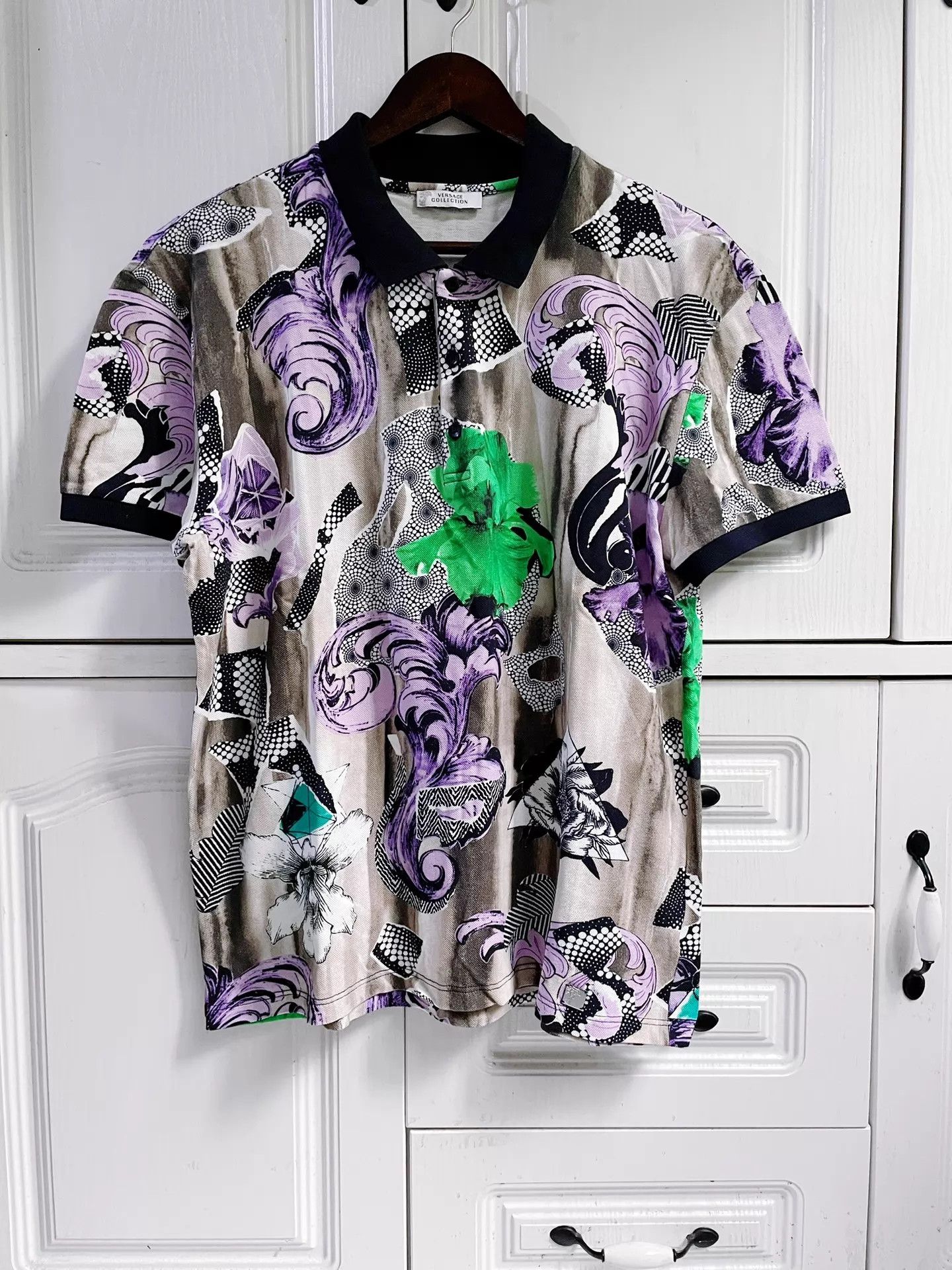 Versace Versace Floral Runway Limited 2XL Polo Shirt Size US XXL / EU 58 / 5 - 1 Thumbnail