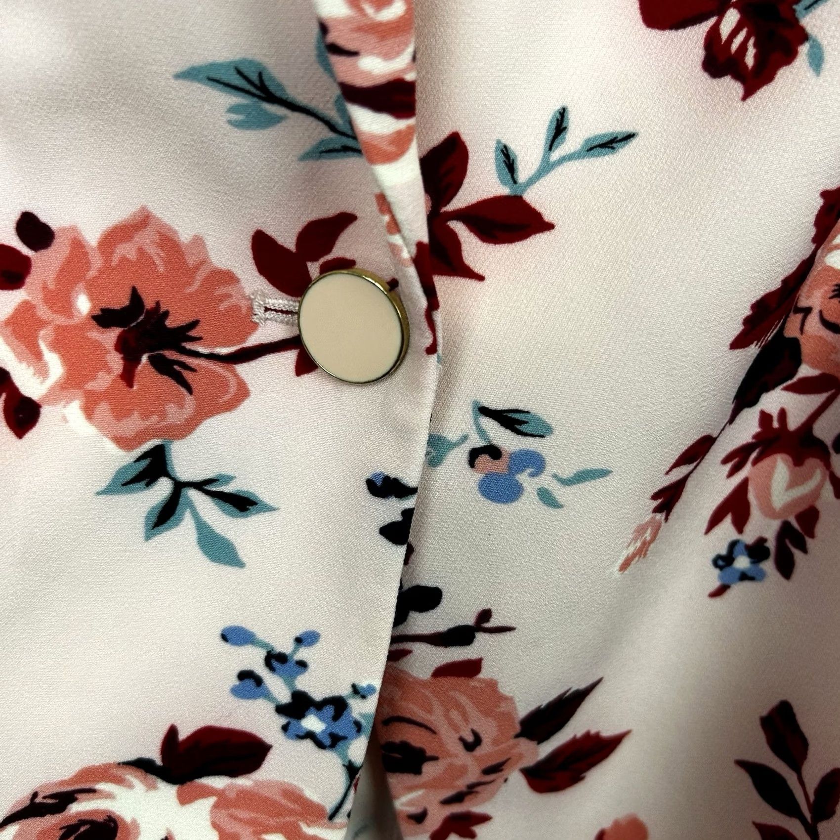 Vintage Lane Bryant Blazer Womens 28 Pink Floral One Button Spring Feminine Old Money Size 4XL / US 24-26 - 7 Thumbnail