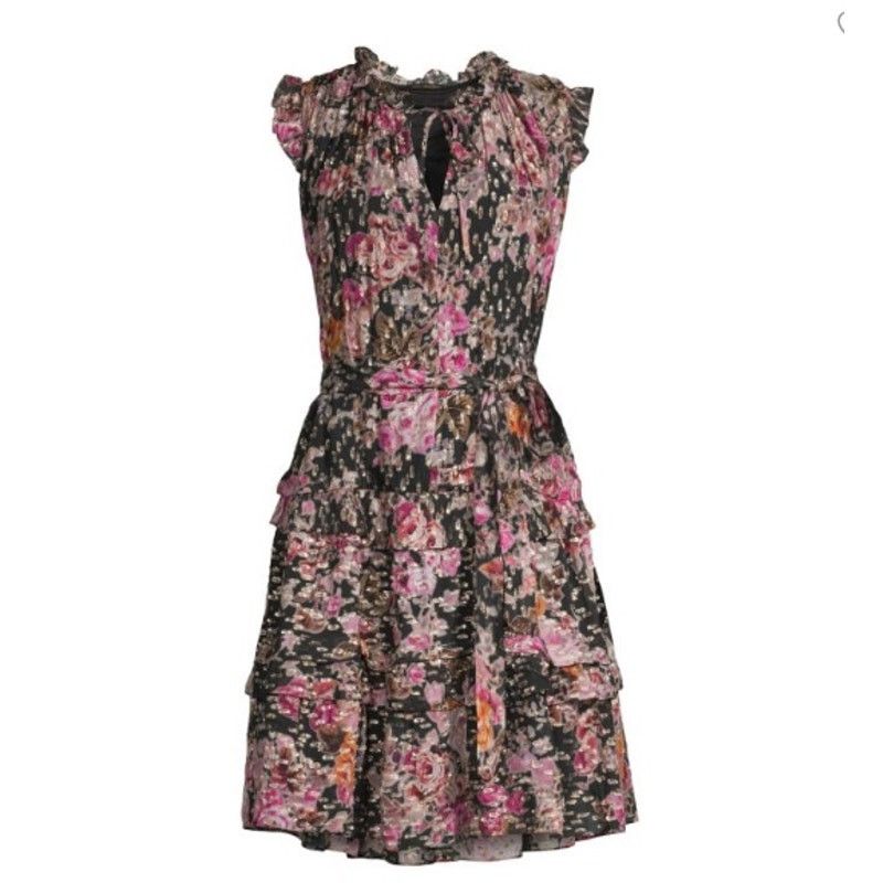 KOBI HALPERIN Kobi Halperin $648 Brook Black Gold Floral Mini Dress SZ XL Size XL / US 12-14 / IT 48-50 - 2 Thumbnail