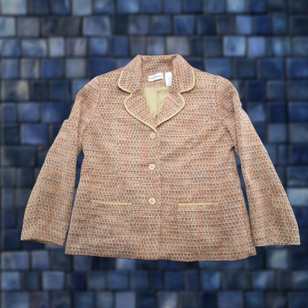 Vintage VINTAGE Alfred Dunner Blazer Jacket Women 12 Tweed Check Long Sleeve Career Work Jacket Blazer Mens Womens Size XL / US 12-14 / IT 48-50 - 1 Thumbnail