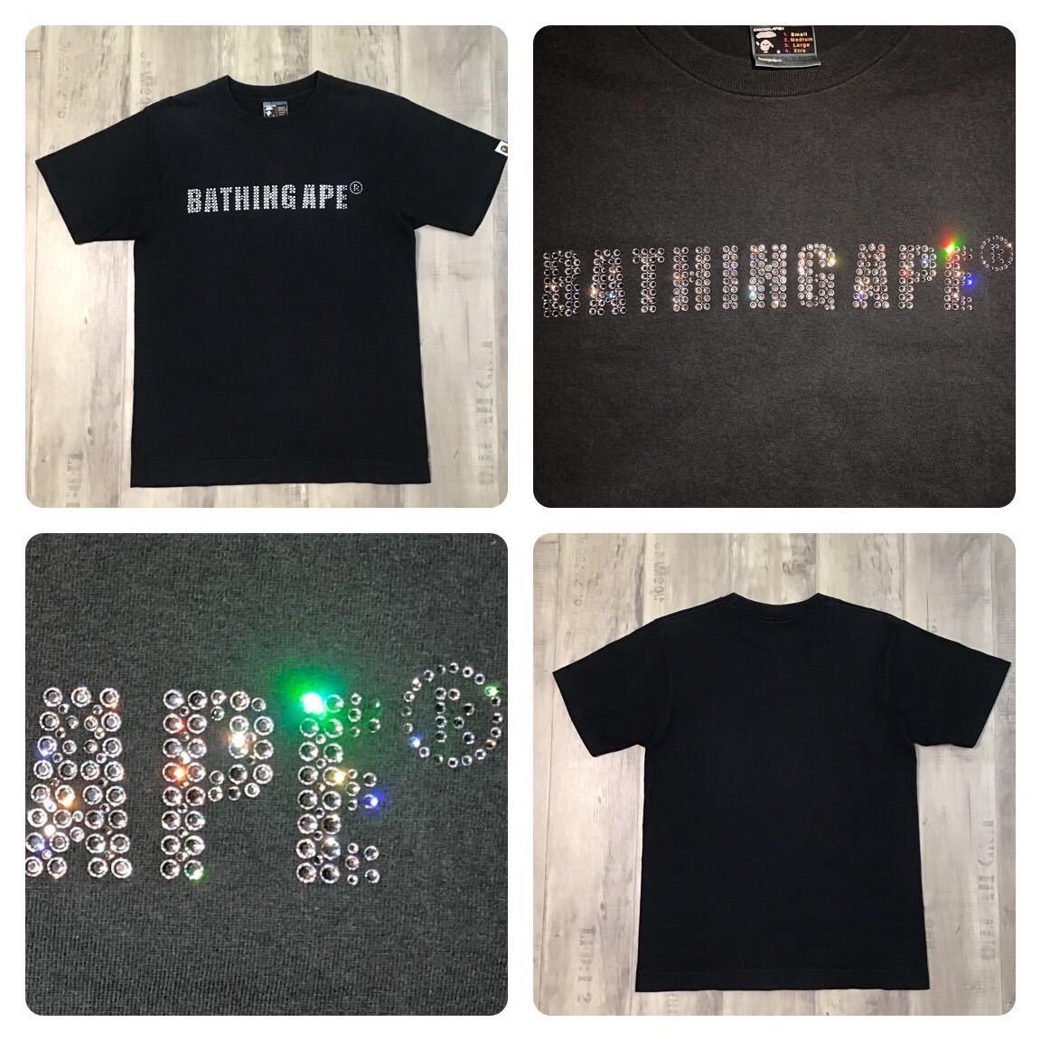 image of Bape Swarovski Bape Logo T-Shirt Black A Bathing Ape Nigo, Men's (Size Small)