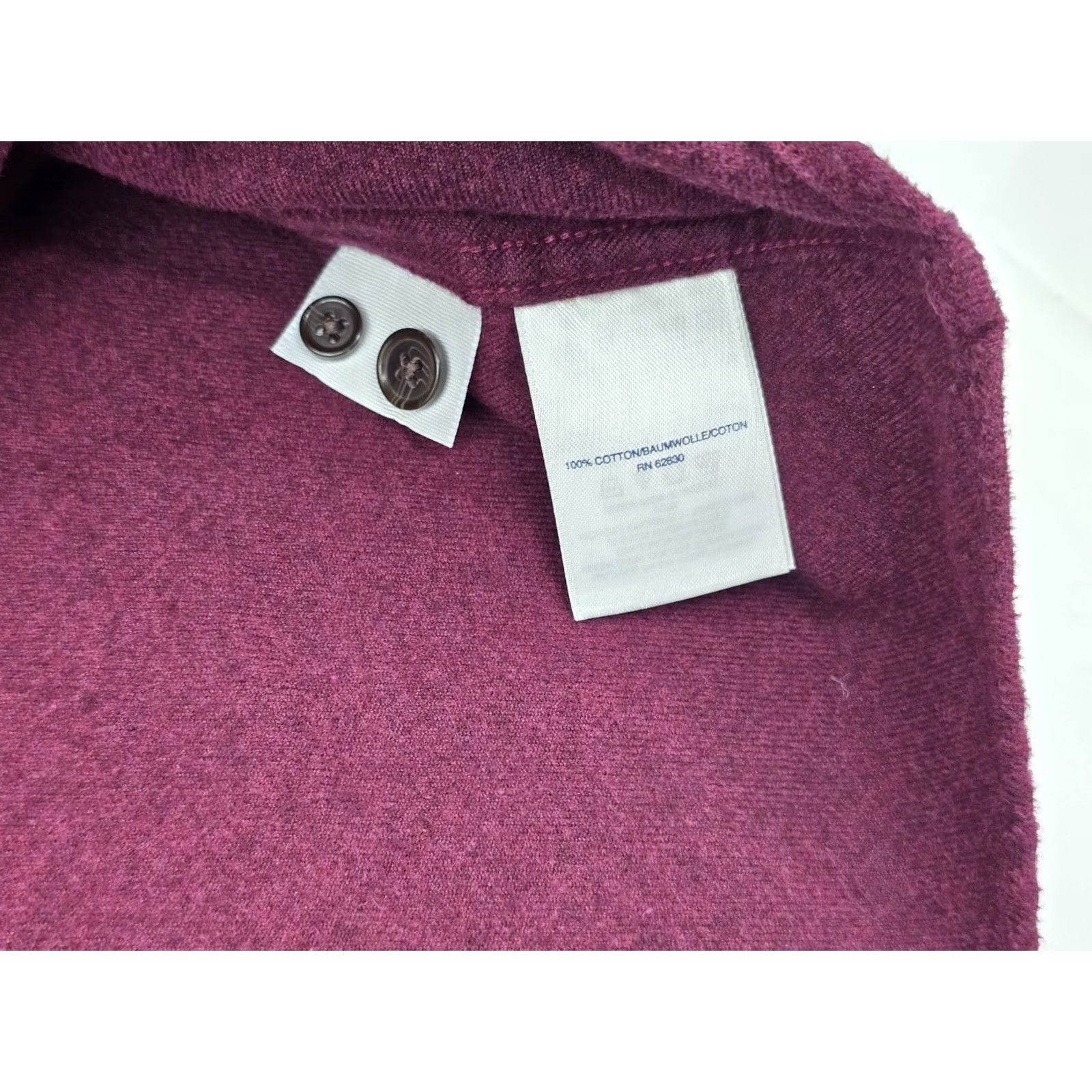 Lands' End Lands End Chamois Shirt Men XL 17-17.5 Flannel Burgundy Maroon Traditional Fit Size US XL / EU 56 / 4 - 3 Thumbnail