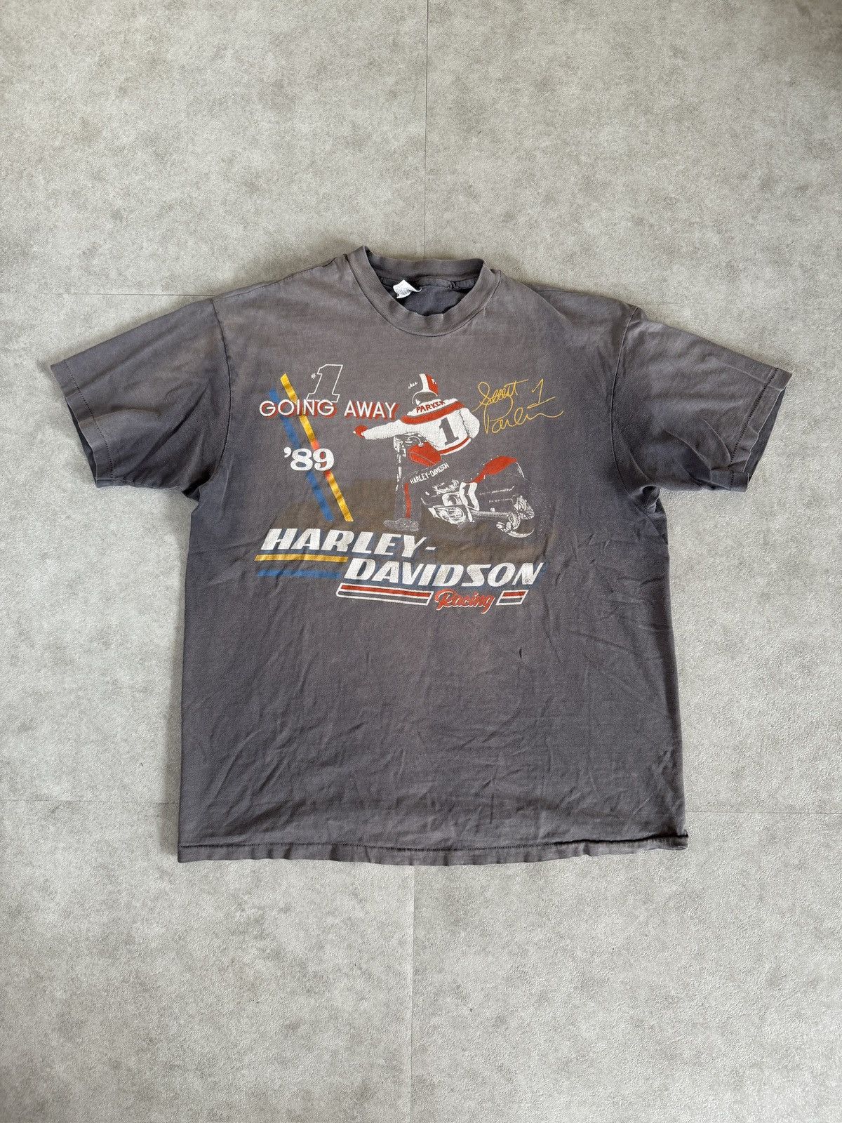 Harley Davidson *RARE* 1989 80s VINTAGE HARLEY DAVIDSON RACING SCOTT PARKER Size US XL / EU 56 / 4 - 5 Thumbnail