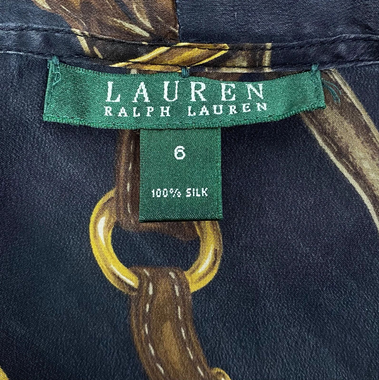 Lauren Ralph Lauren Ptinted Silk Blouse Sleeveless size 6
