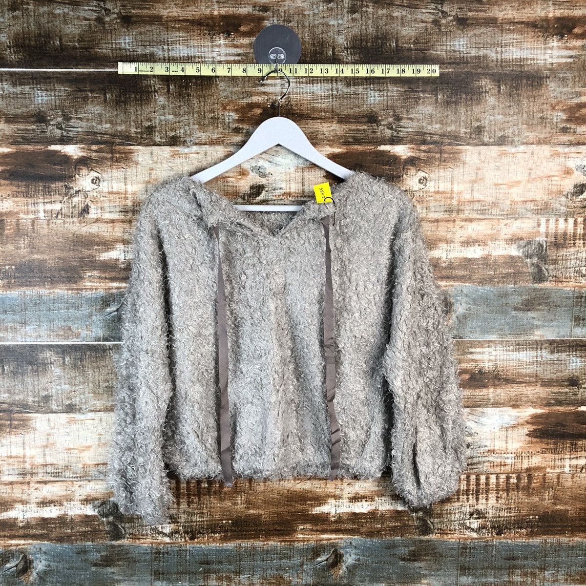 Japanese Brand DL Rope Picnic Grey Mohair Knitwear #C425 Size XS / US 0-2 / IT 36-38 - 12 Thumbnail