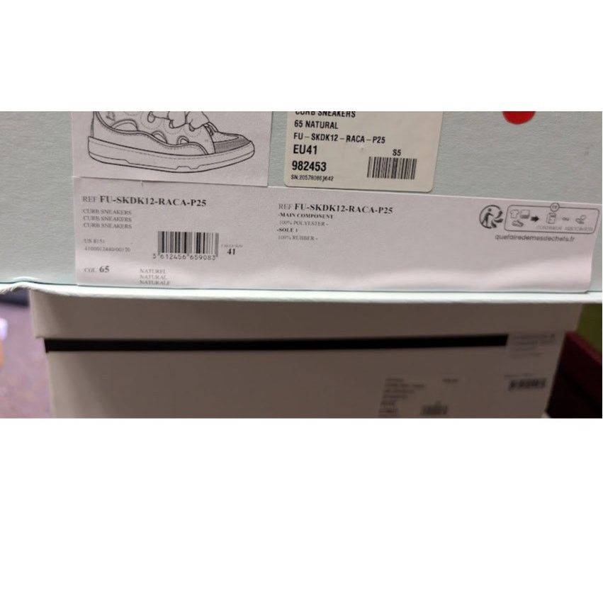 Lanvin o1rshd1 Curb Low Top Sneakers in 65 Natural Size US 8 / EU 41 - 22 Thumbnail