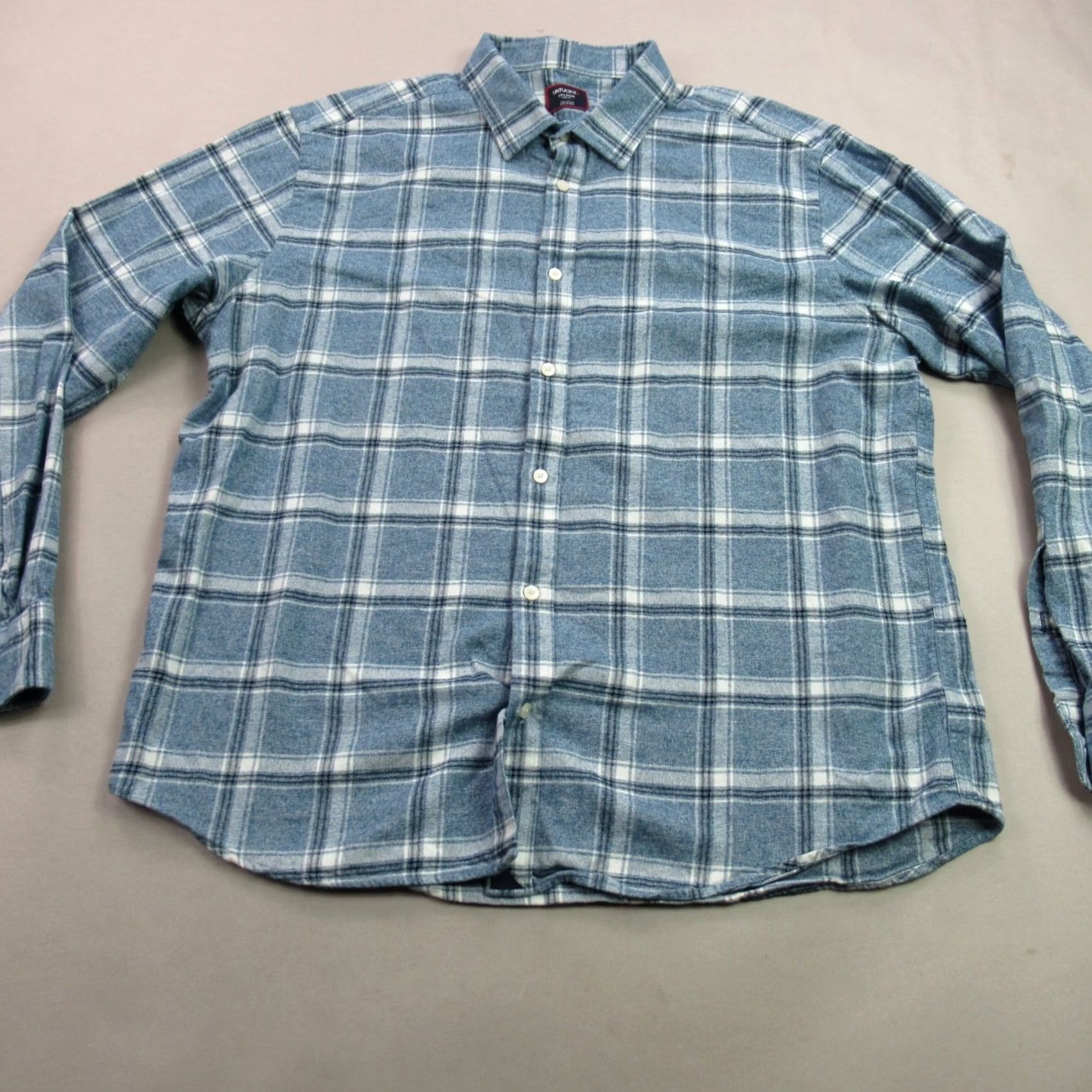 UNTUCKit UNTUCKit Shirt Mens 2XL Long Sleeve Button Front Casual Plaid Slim Fit Blue Shirt Size US XXL / EU 58 / 5 - 2 Thumbnail