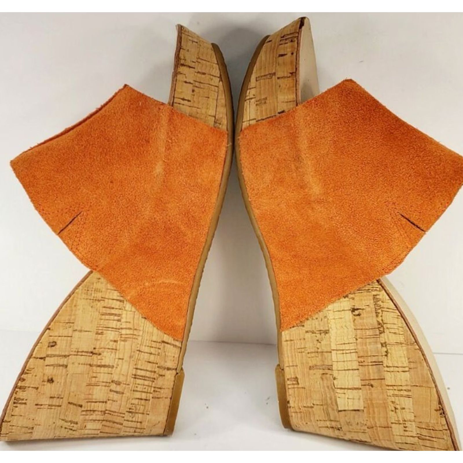 Nine West Nine West Ersiliao Women's Sandals Suede Wedge Mules Orange 9.5M Size US 10 / IT 40 - 7 Thumbnail