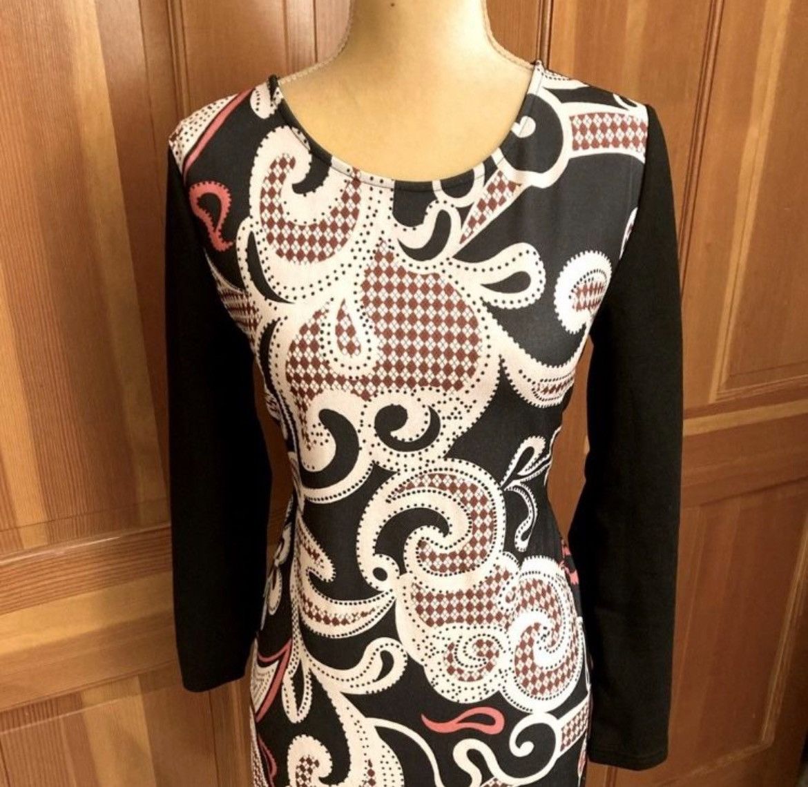 Designer × Other Nwt, Lavishly Paris Women’s Damask Print Fitted Dress Size S / US 4 / IT 40 - 10 Thumbnail