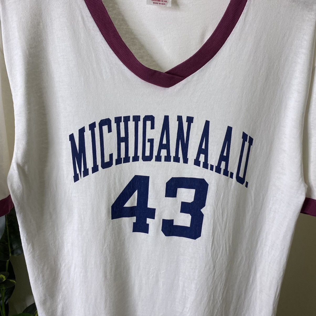 Vintage 1980s Michigan AAU Youth Basketball T Shirt Size US M / EU 48-50 / 2 - 2 Thumbnail