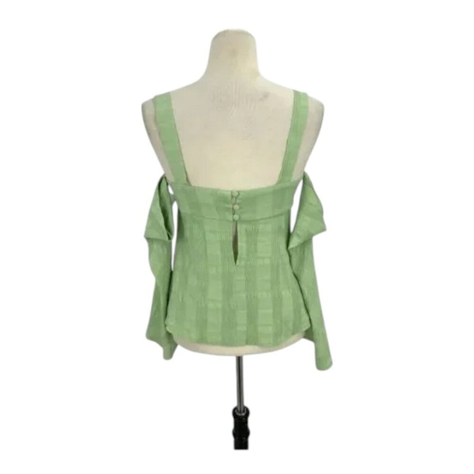 Topshop TopShop Cold Shoulder Top Sage Green Size 4 NWOT $48 MSRP Size S / US 4 / IT 40 - 7 Thumbnail