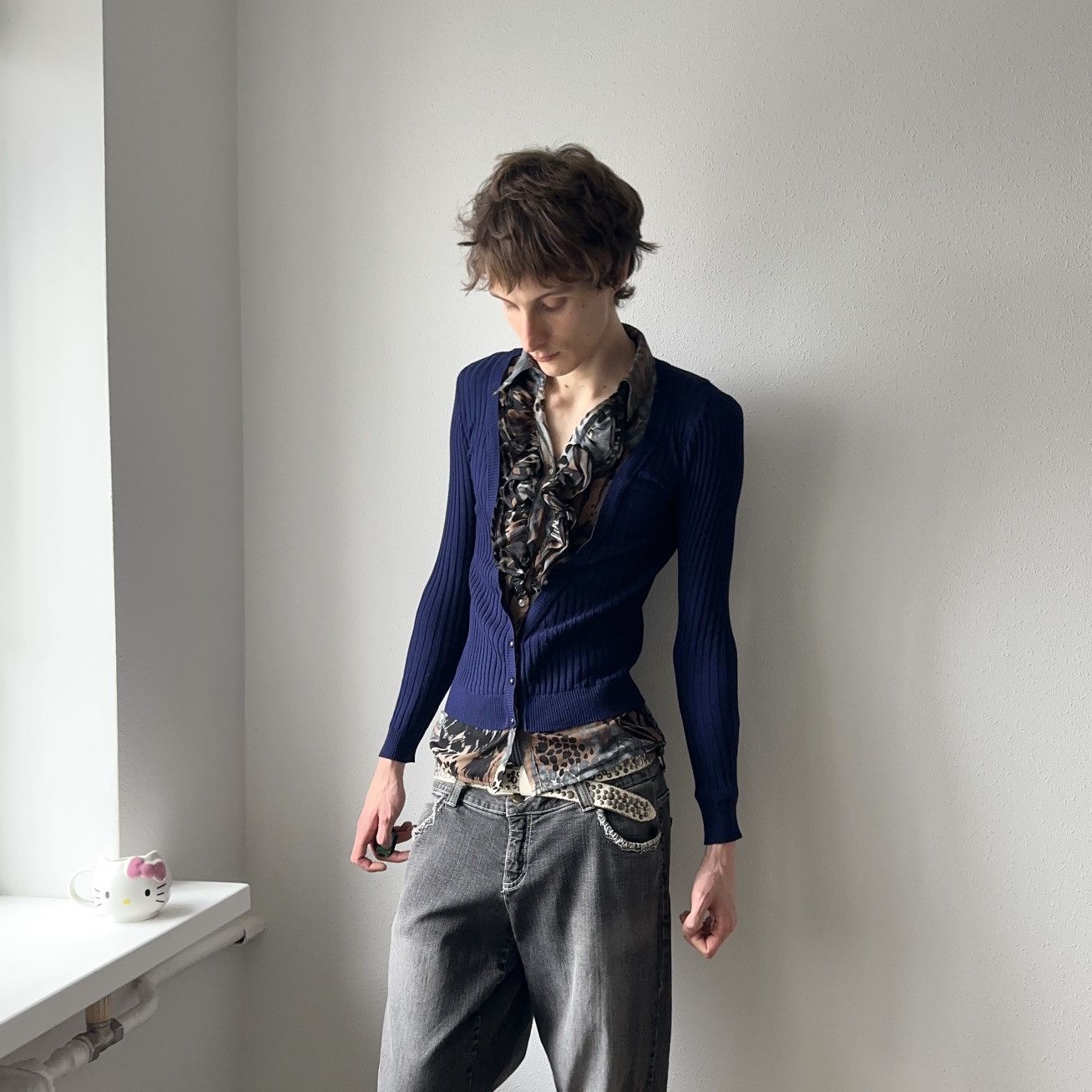 Hysteric Glamour × Undercover Sexy Office Siren Sweater Cardigan Ruffles Sarah Pacini Vibe Size M / US 6-8 / IT 42-44 - 9 Thumbnail