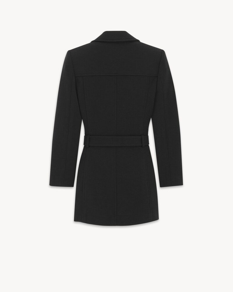 Saint Laurent Paris o1b1hav111125 Saharienne Jacket in Wool Jersey in Black Size L / US 10 / IT 46 - 2 Thumbnail