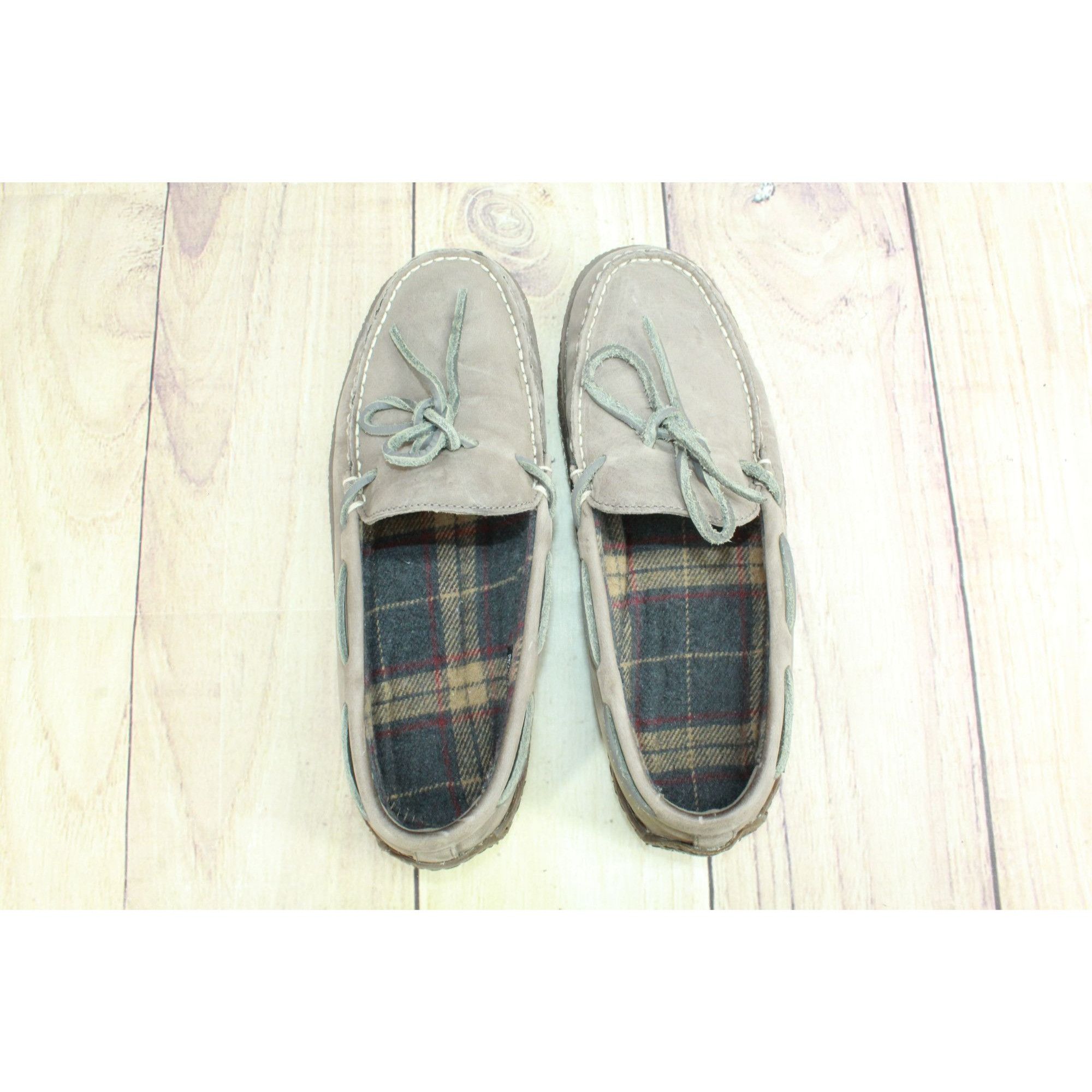 L.L. Bean × Leather LL Bean Leather Flannel-Lined Flexible Handsewn Slippers Size US 7 / EU 40 - 7 Thumbnail