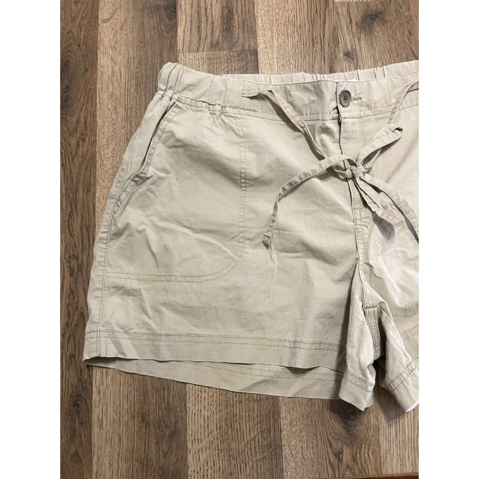 Merona Merona Shorts Men XL Tan Tie Waist Chino Casual Solid Print - Free Return Mens Size US 36 / EU 52 - 3 Thumbnail