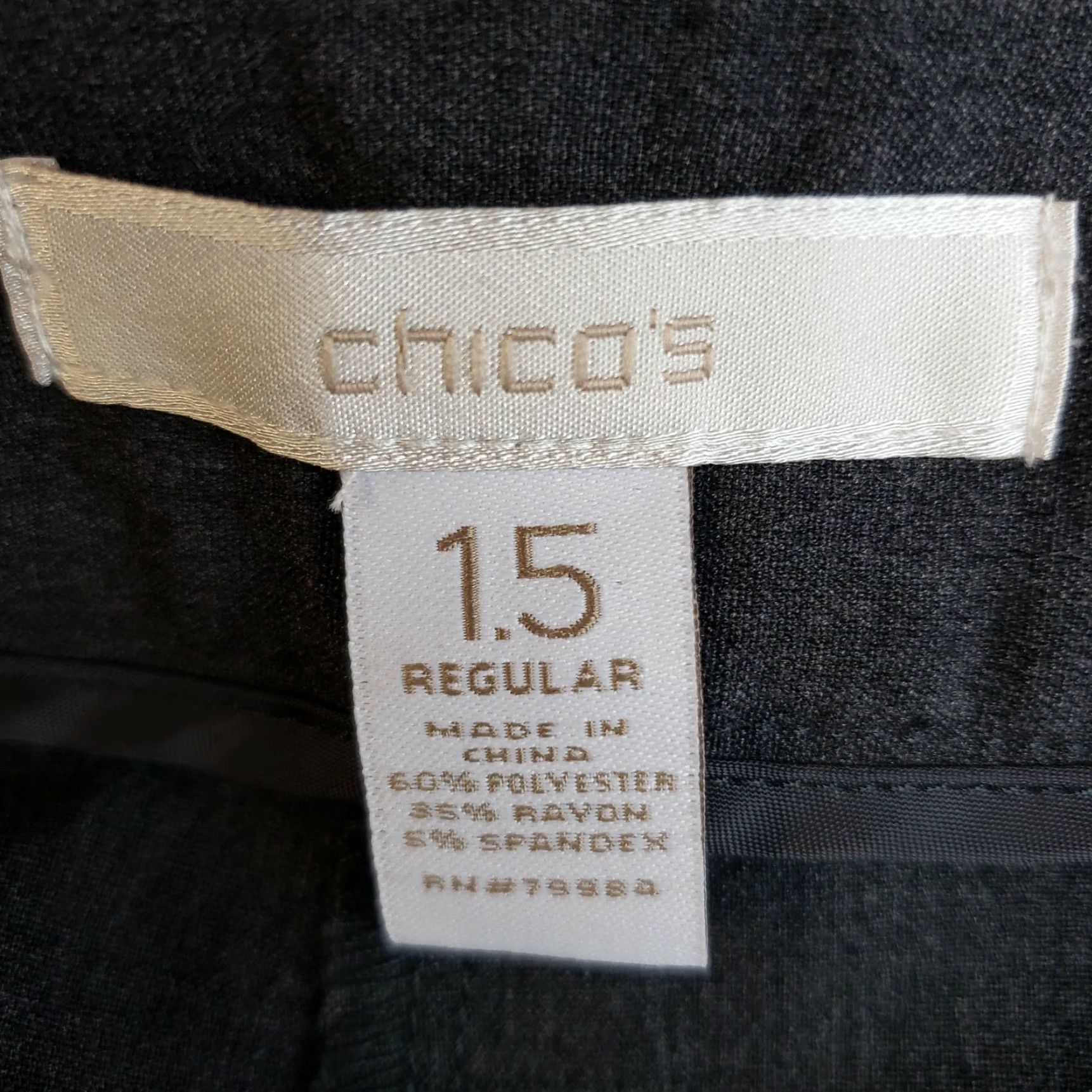 Vintage Chico's Womens Trouser Pants 10 Gray Mid Rise Polyester Blend Dress Pants Women size 10 Gray Polyester Blend Mid Rise 30in Inseam Mens? Women? Size 32" / US 10 / IT 46 - 6 Thumbnail