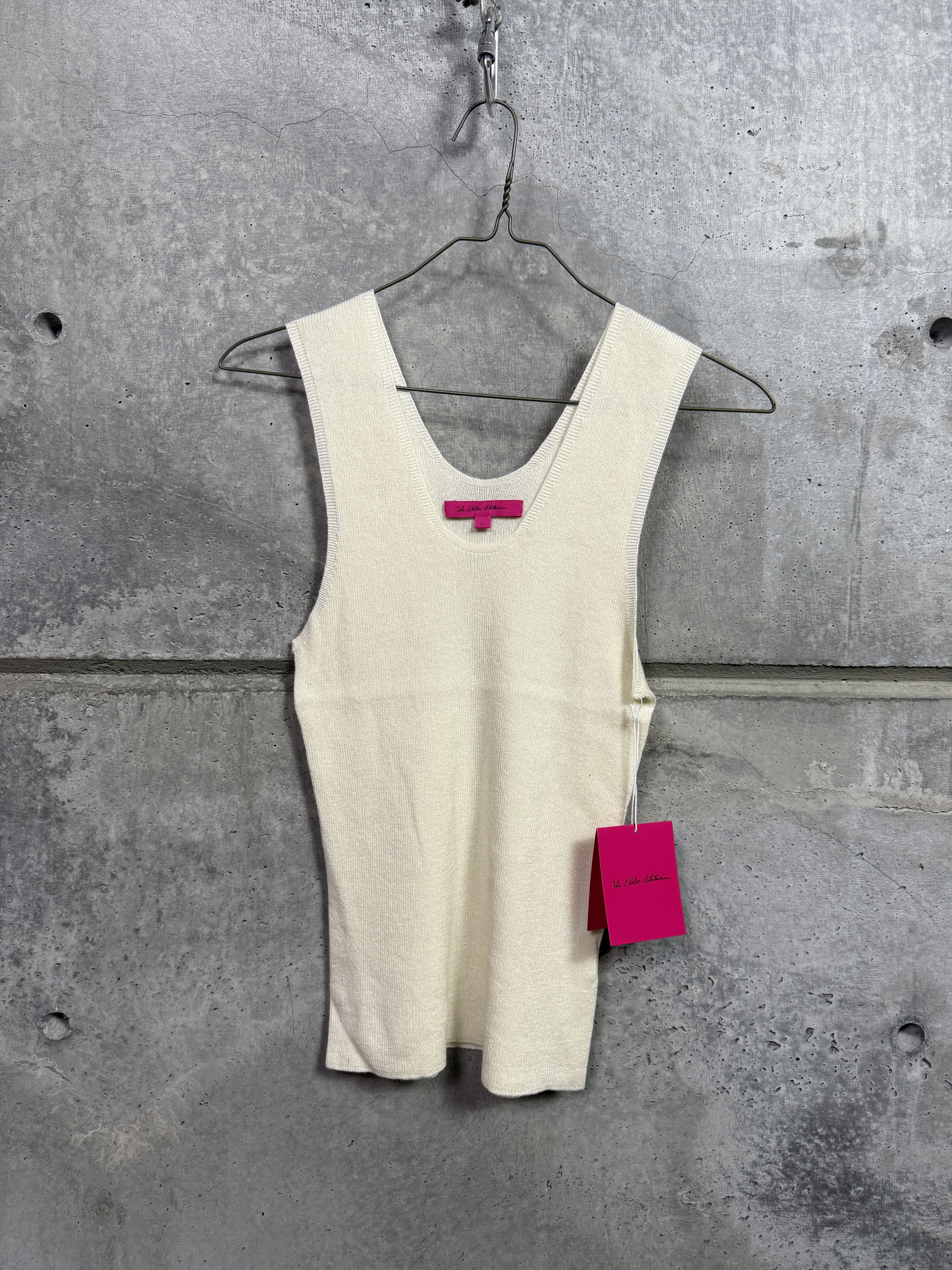 The Elder Statesman $395 The Elder Statesman Delicash White Tank Top Size L / US 10 / IT 46 - 6 Thumbnail