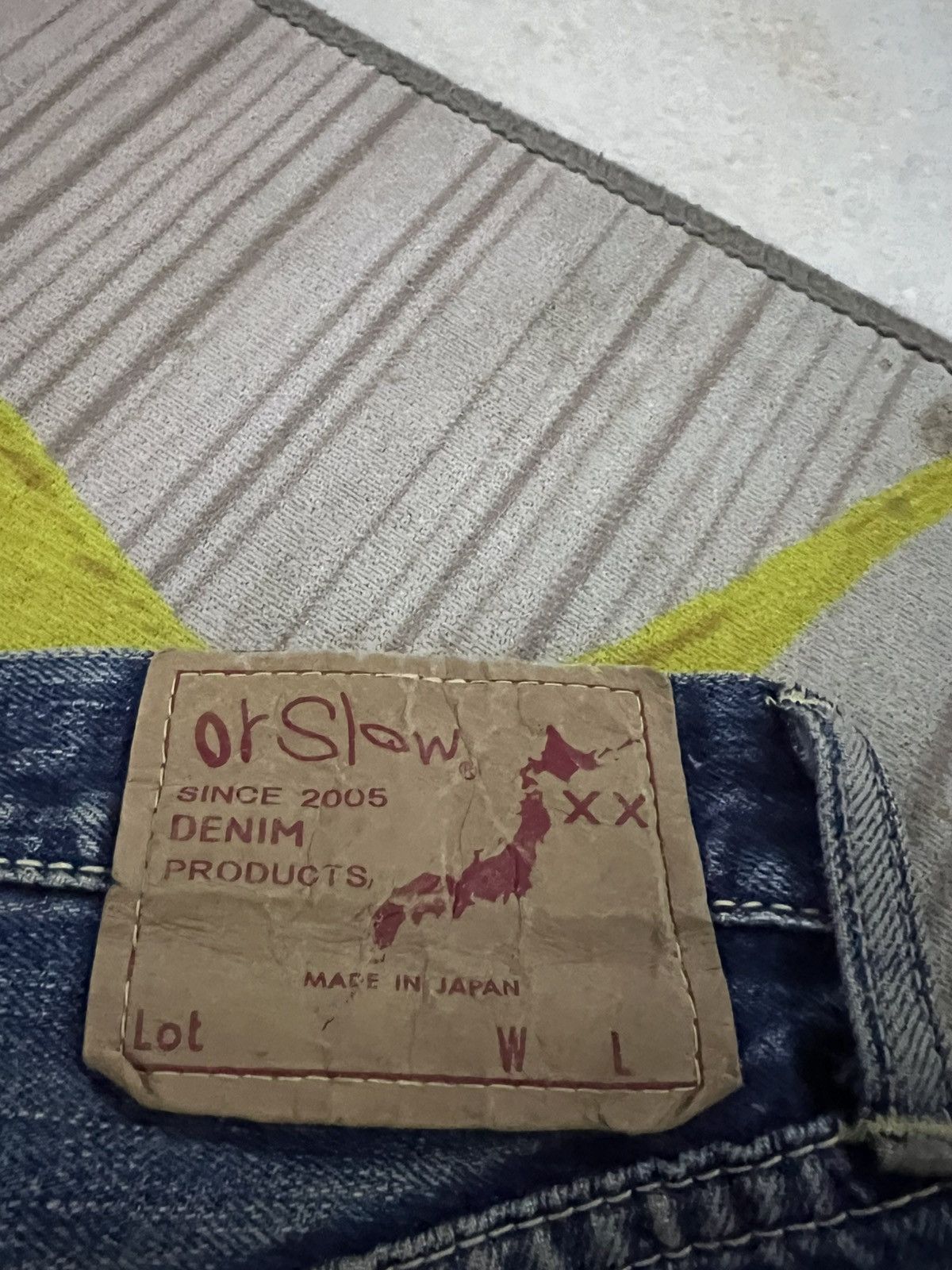 💥Vintage Orslow 105 Selvedge Mud Wash Jean