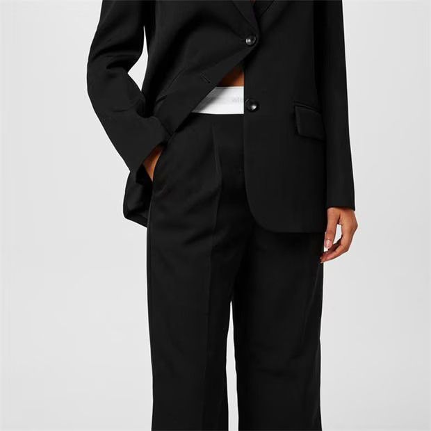Alexander Wang o1g2r1mq0824 Logo Waistband Straight Leg Trousers in Black Size 29" - 5 Thumbnail