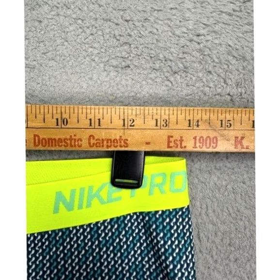 Nike Nike Pro Legging Pants Women Large Dri-Fit Teal Geometric Athletic Ankle Pull On Size 36" / US 14 / IT 50 - 5 Thumbnail