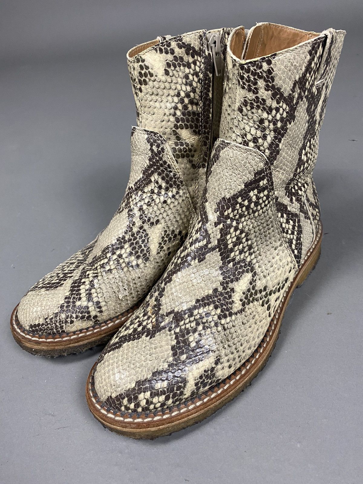Margiels snake skin leather boots