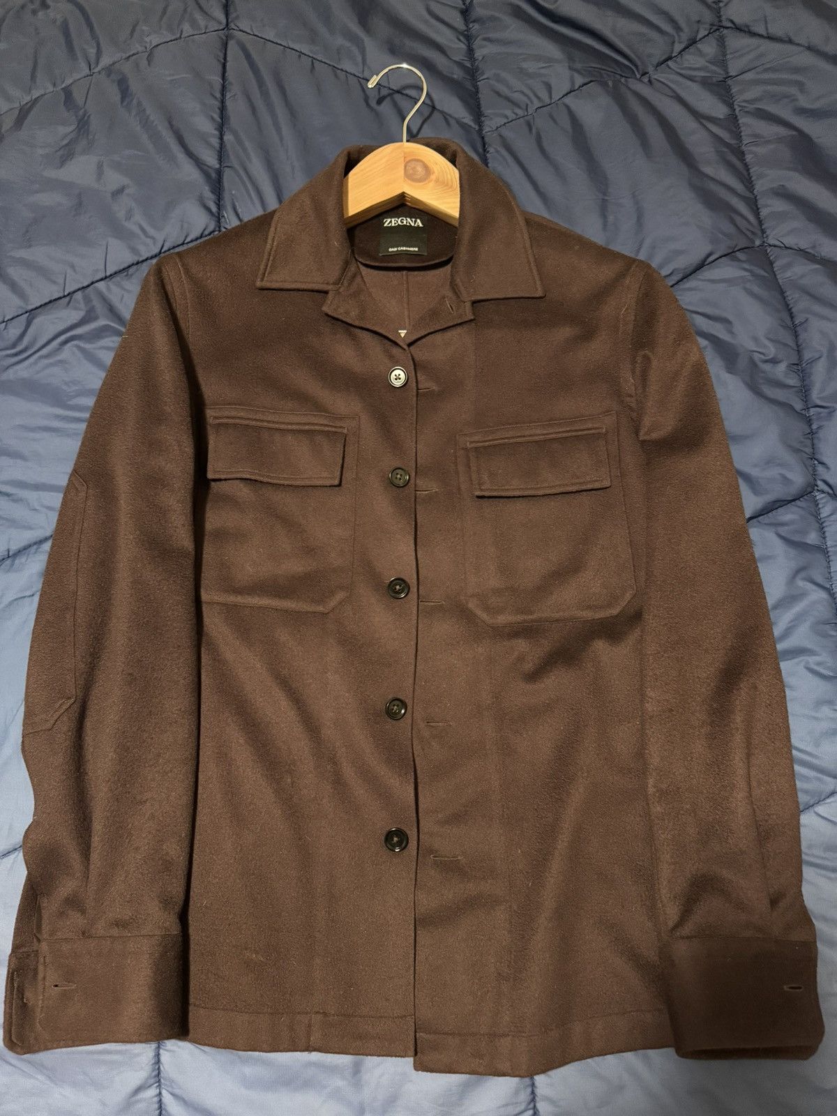 Ermenegildo Zegna Zegna Oasi Cashmere Overshirt Burgundy Size US S / EU 44-46 / 1 - 1 Thumbnail