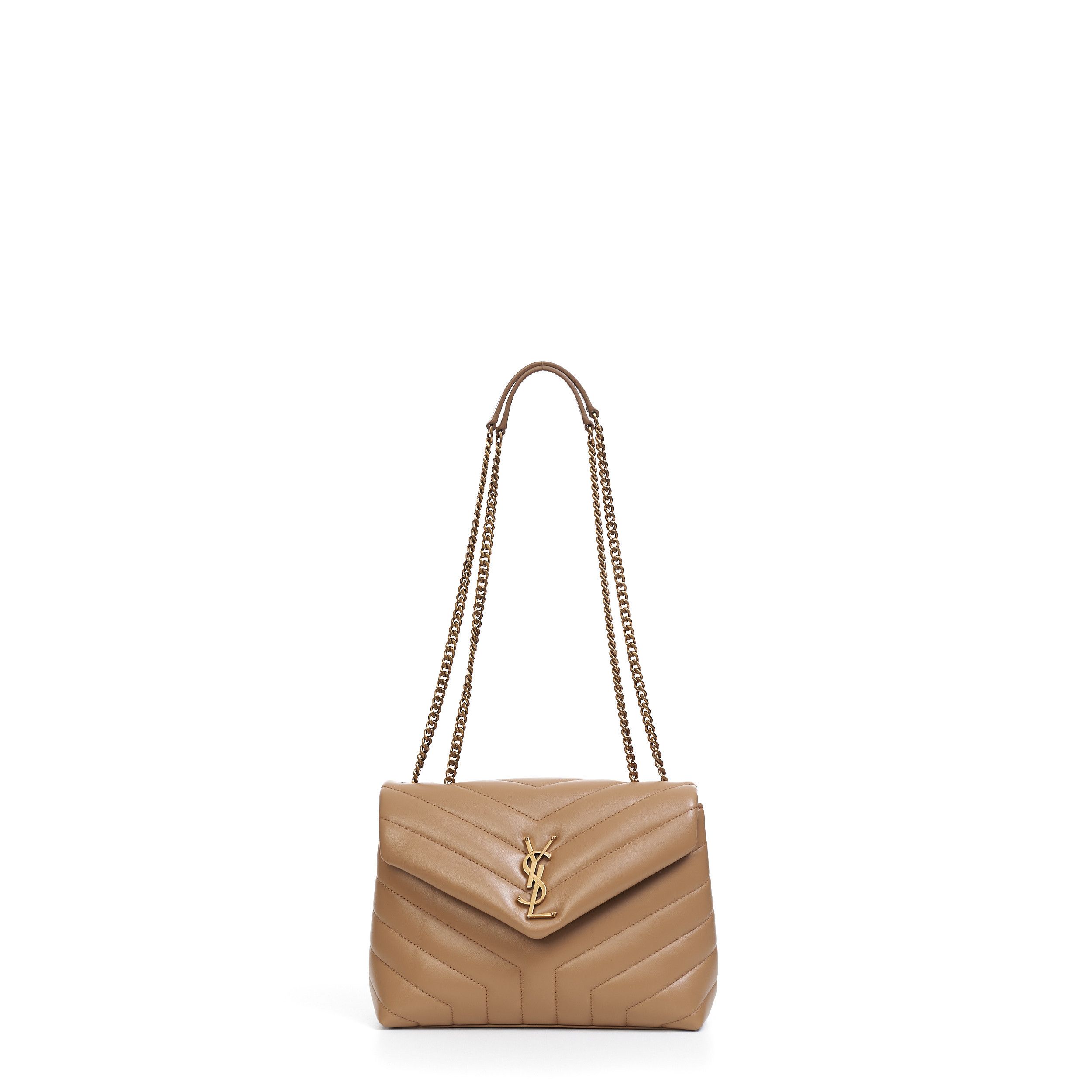 Saint Laurent Paris Loulou Small Chain Bag In Tan Quilted "Y" Leather Size ONE SIZE - 9 Thumbnail