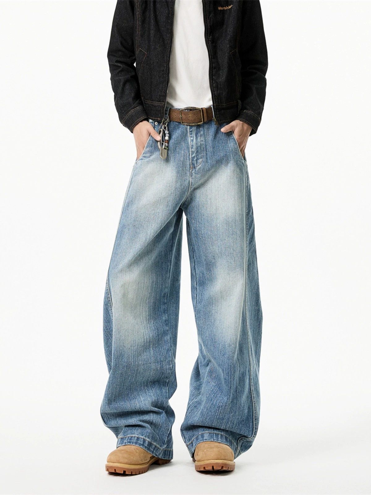 Jean American washed men's wide-leg scimitar jeans Size US 32 / EU 48 - 1 Thumbnail