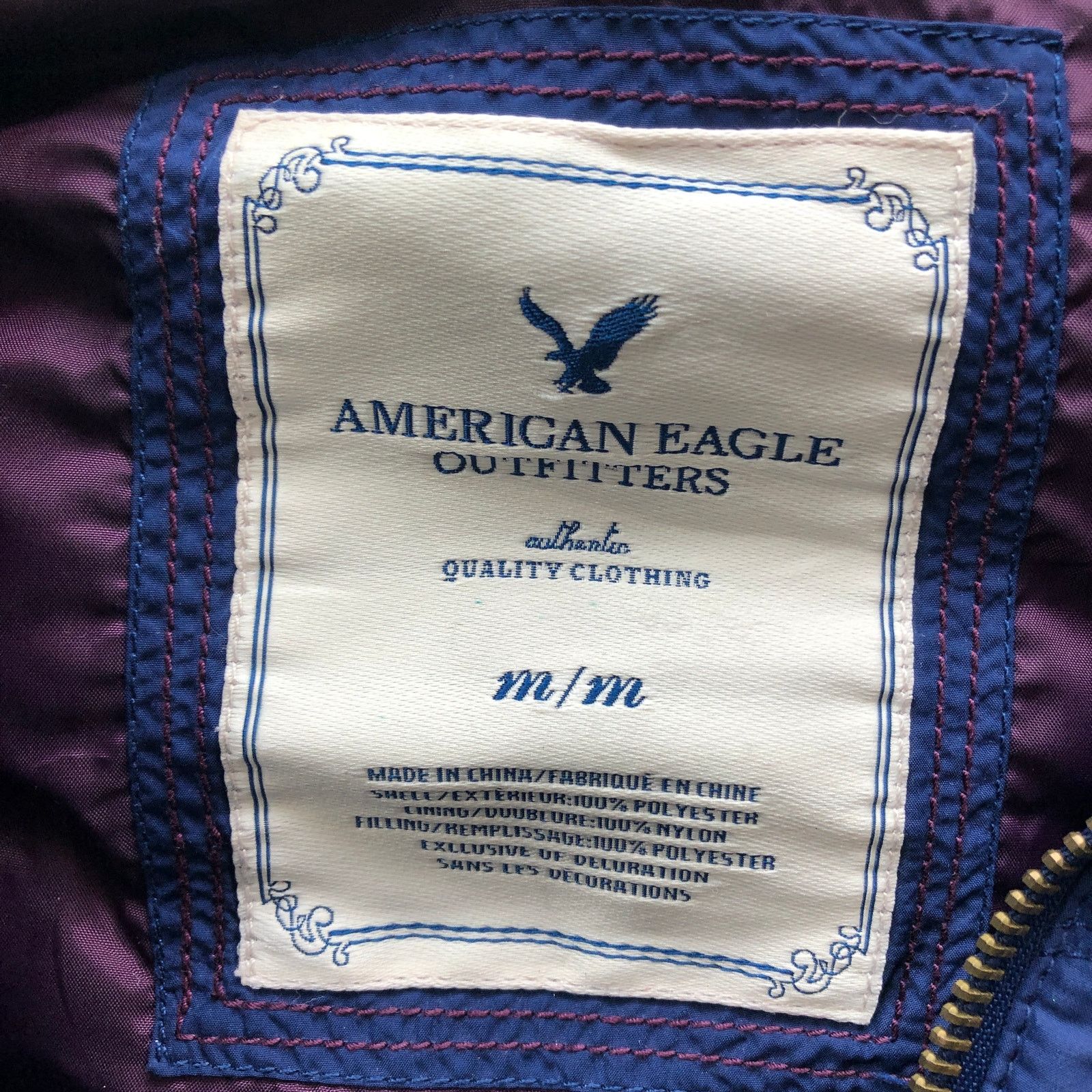 American Eagle Outfitters American Eagle Outfitters Quilted Vest Hoodie Womens M Blue Size M / US 6-8 / IT 42-44 - 3 Thumbnail
