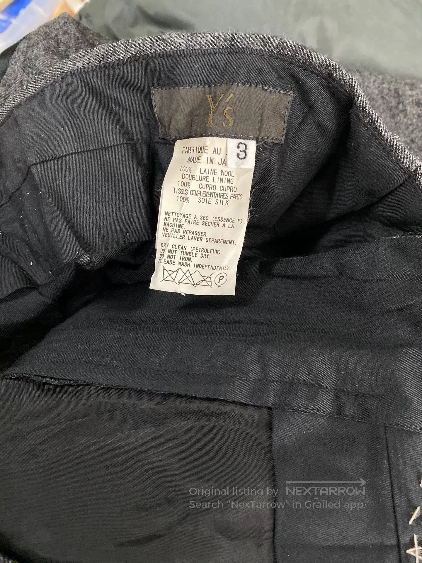 Yohji Yamamoto y's by yohji yamamoto gray wool trousers. Size US 34 / EU 50 - 8 Thumbnail