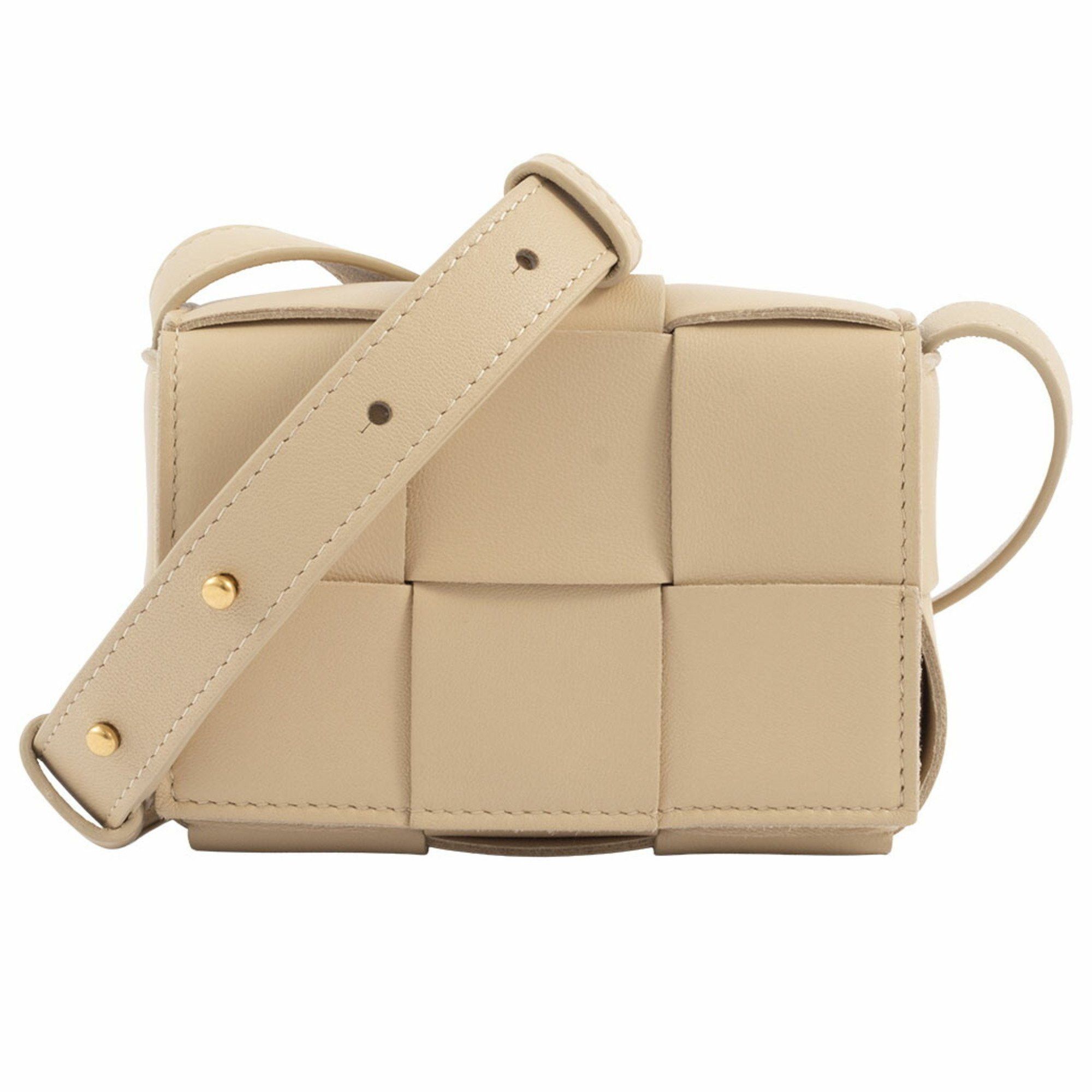 Bottega Veneta Candy Cassette Shoulder Bag 666688 Lambskin Beige Women's Mini Bottega Veneta